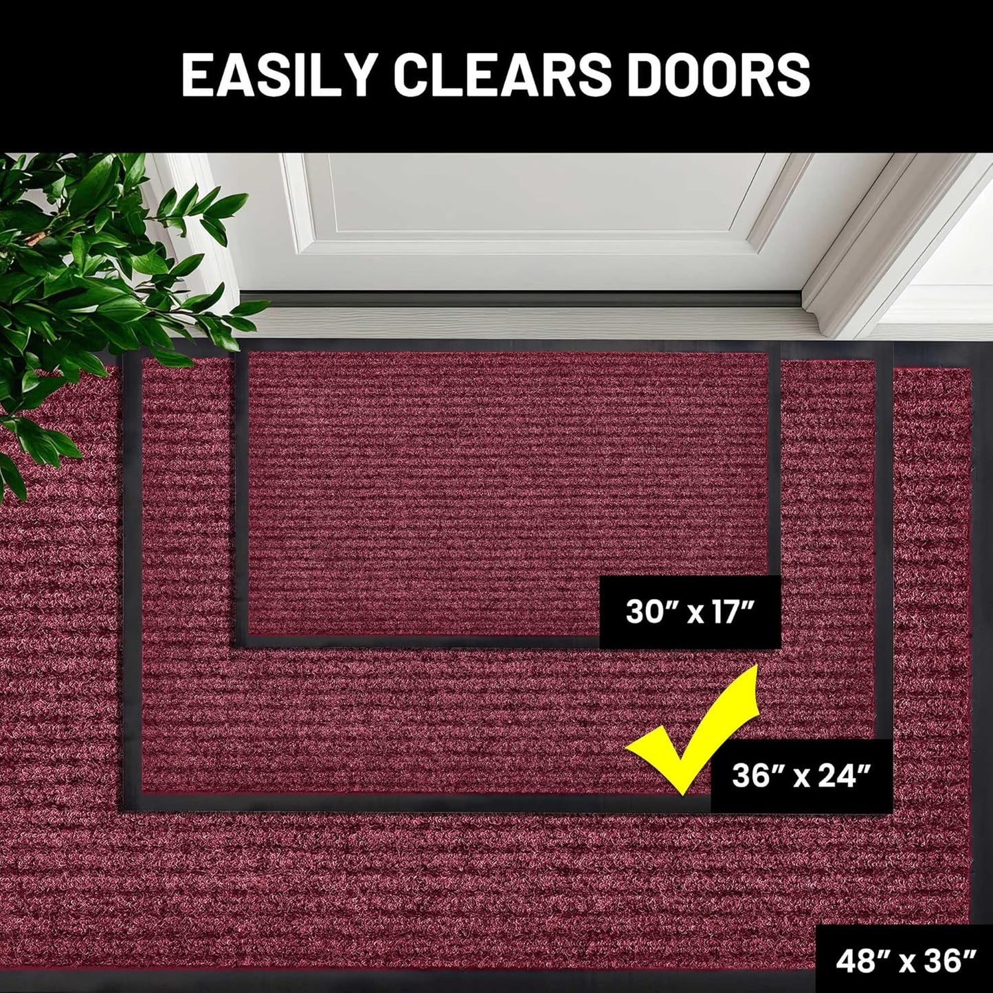 Sierra Concepts Front Door Mat Large Welcome Floor Mats - Entryway Indoor Outdoor Entrance Doormat