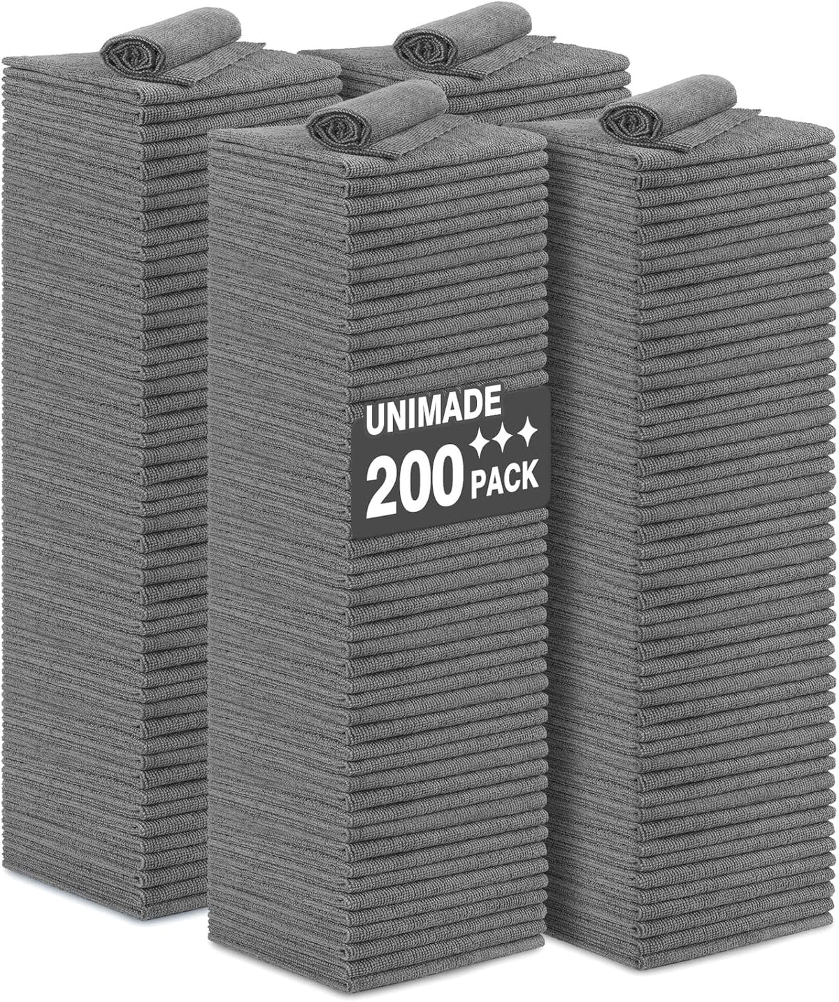 Microfiber Cleaning Cloth, 200 Pack Microfiber Towels for Cars Reusable Shop Rags Bulk Lint Free