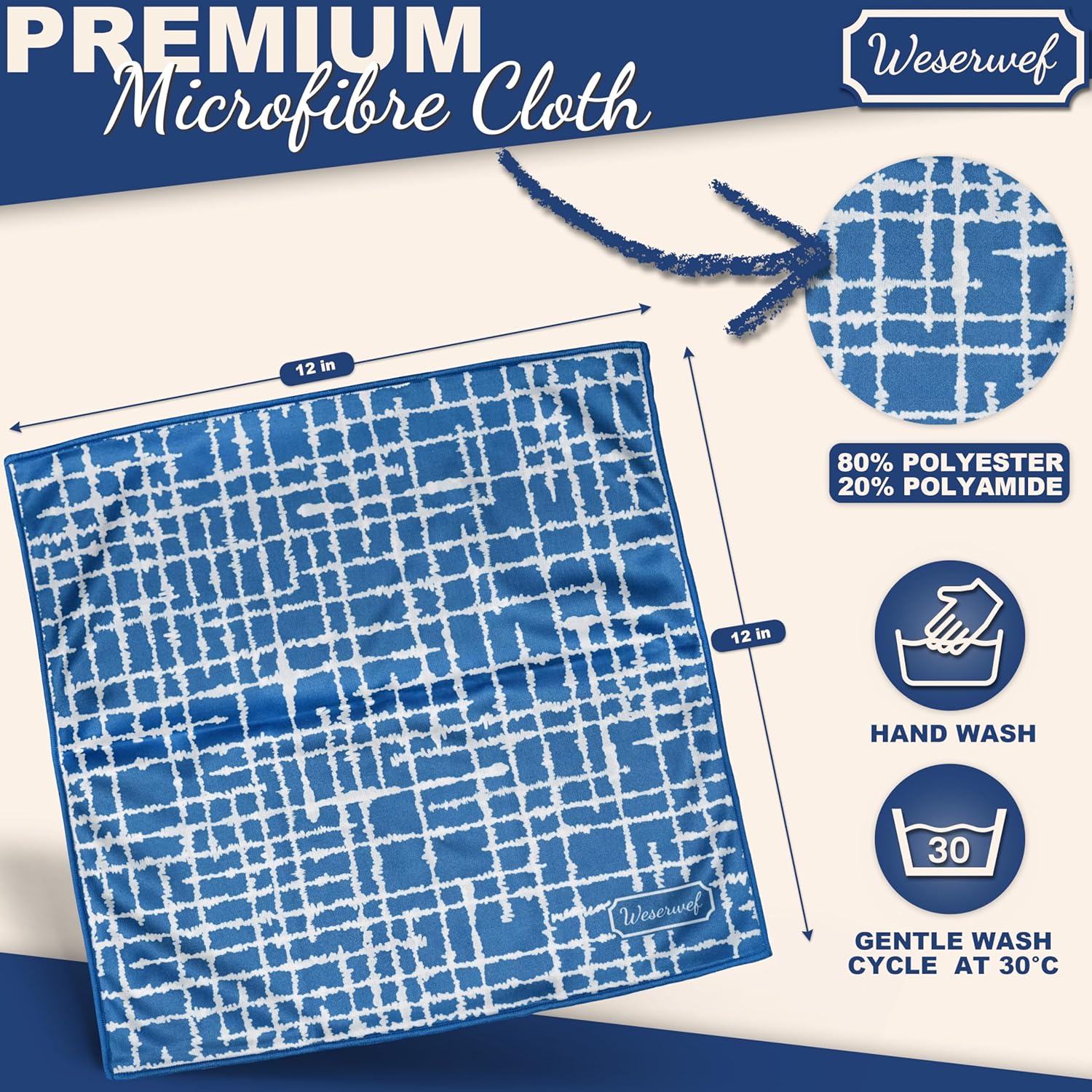 WESERWEF Design Microfiber Glasses Cleaning Cloth – Premium Cleaning Cloth for Eyeglasses, Screens