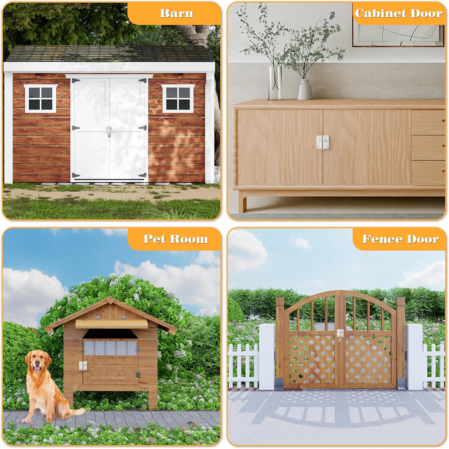 Alise Flip Latch Gate Latches Slide Bolt Latch Safety Door Lock Catch for Barn Cabinet Pet Cage