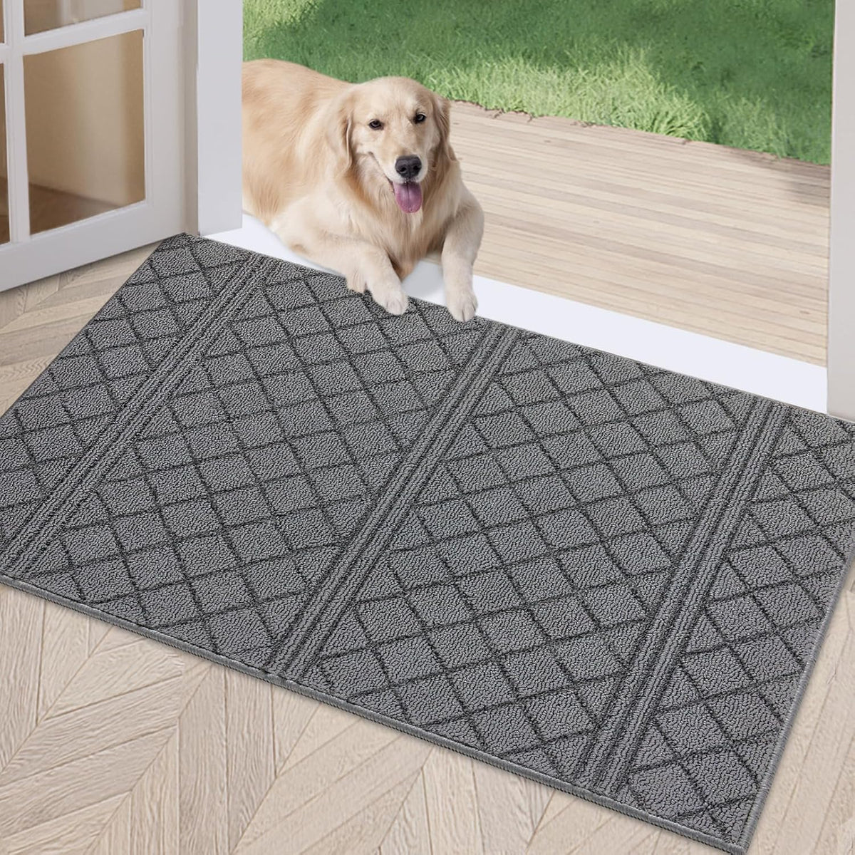 REFETONE Indoor Doormat, Front Back Door Mat 20"x32" Absorbent Rubber Backing Non Slip Door Mats