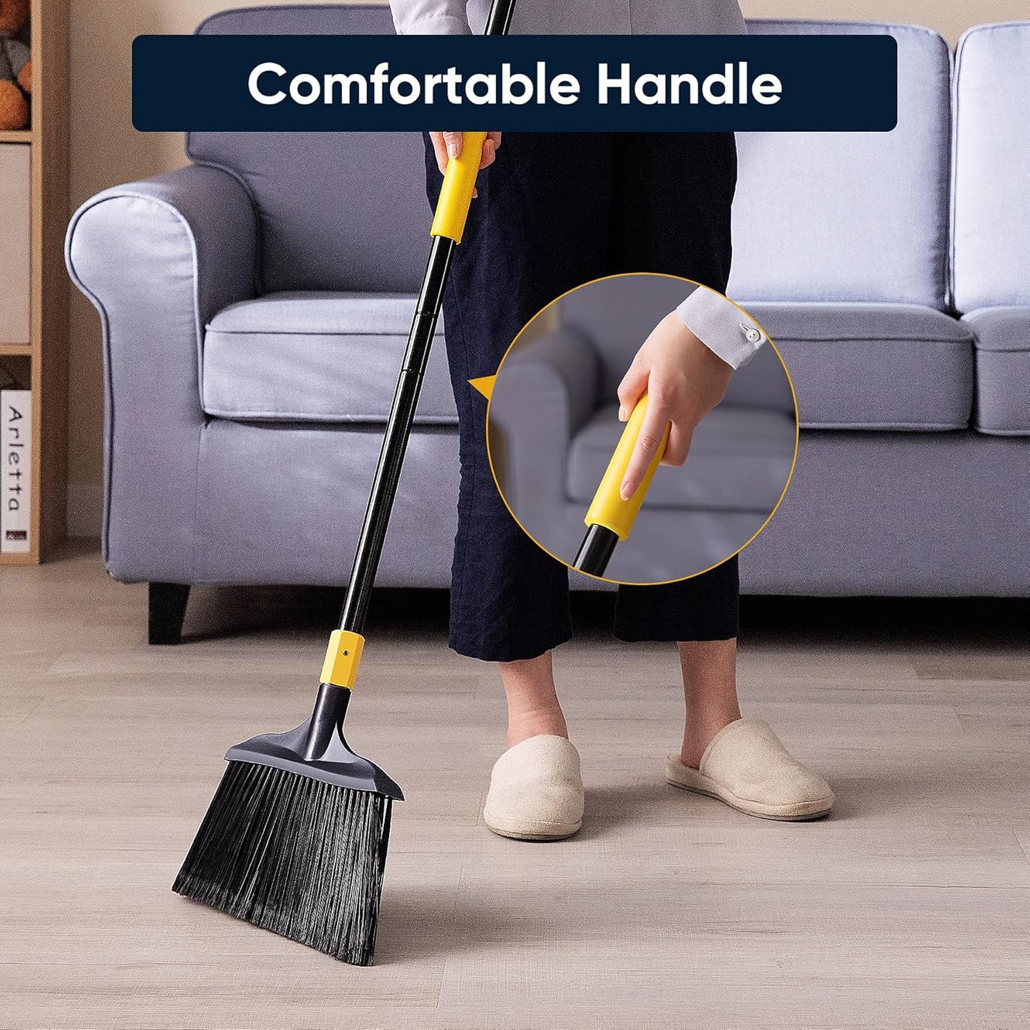 Yocada Heavy-Duty Broom Outdoor Commercial for Courtyard Garage Lobby Mall Market Floor Home