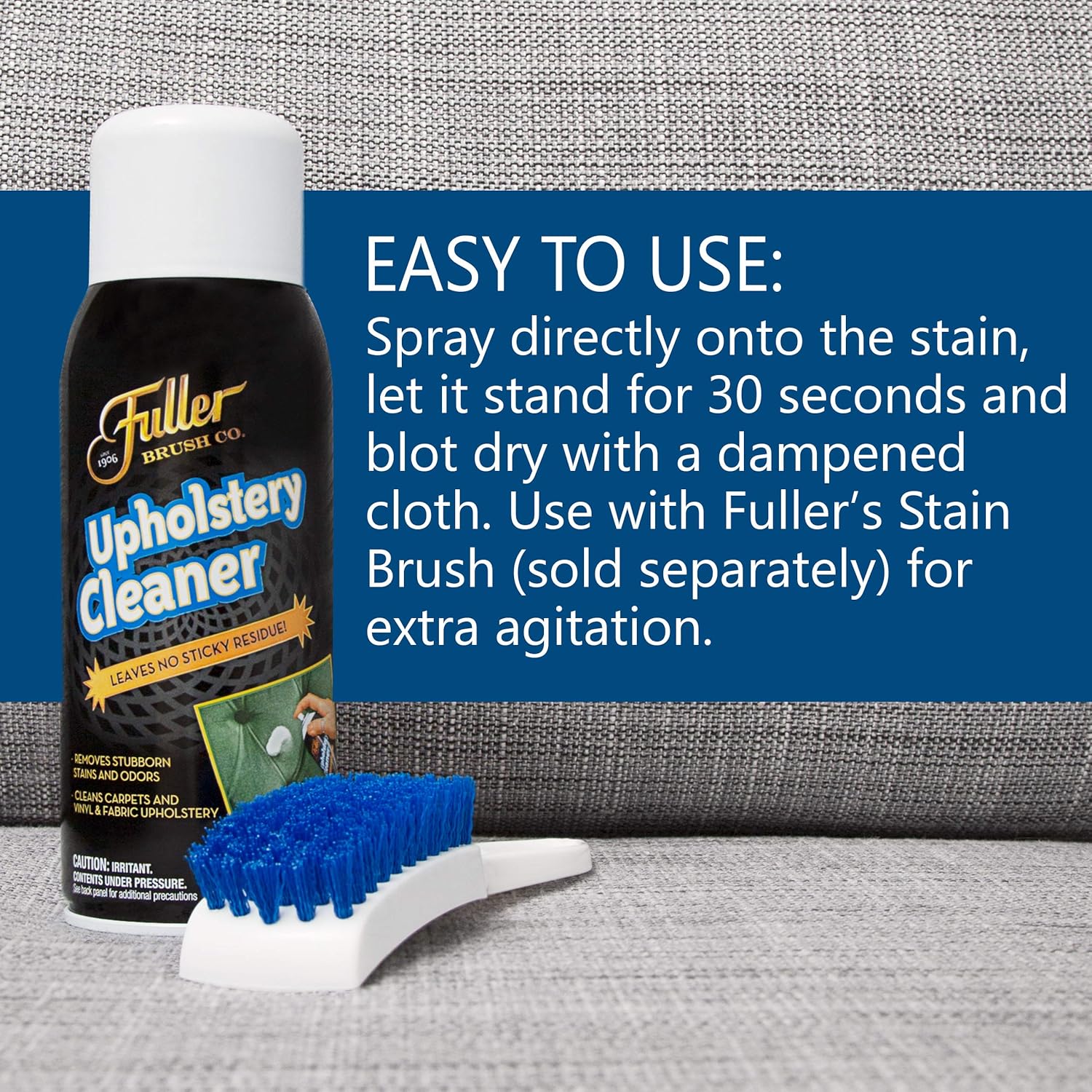 Fuller Brush Upholstery Cleaner - Multi Surface Solution - Rich Foaming Formula Penetrates and