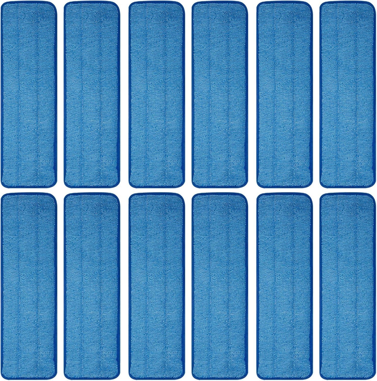 12 Pack Microfiber Mop Pad Universal Commercial/Industrial/Professional 17-18 Inch Head- Heavy Duty