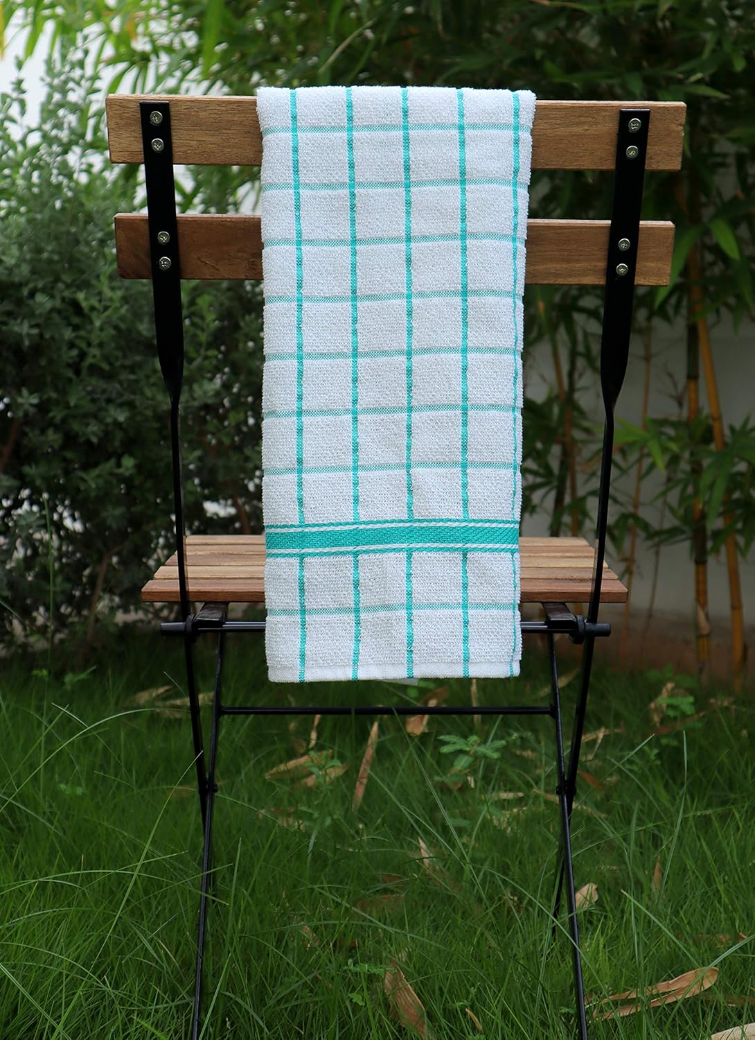 AMOUR INFINI Terry Cotton Kitchen Towels 4-Pack - Large 18 x 28 Inch, Absorbent & Soft Dish Towel