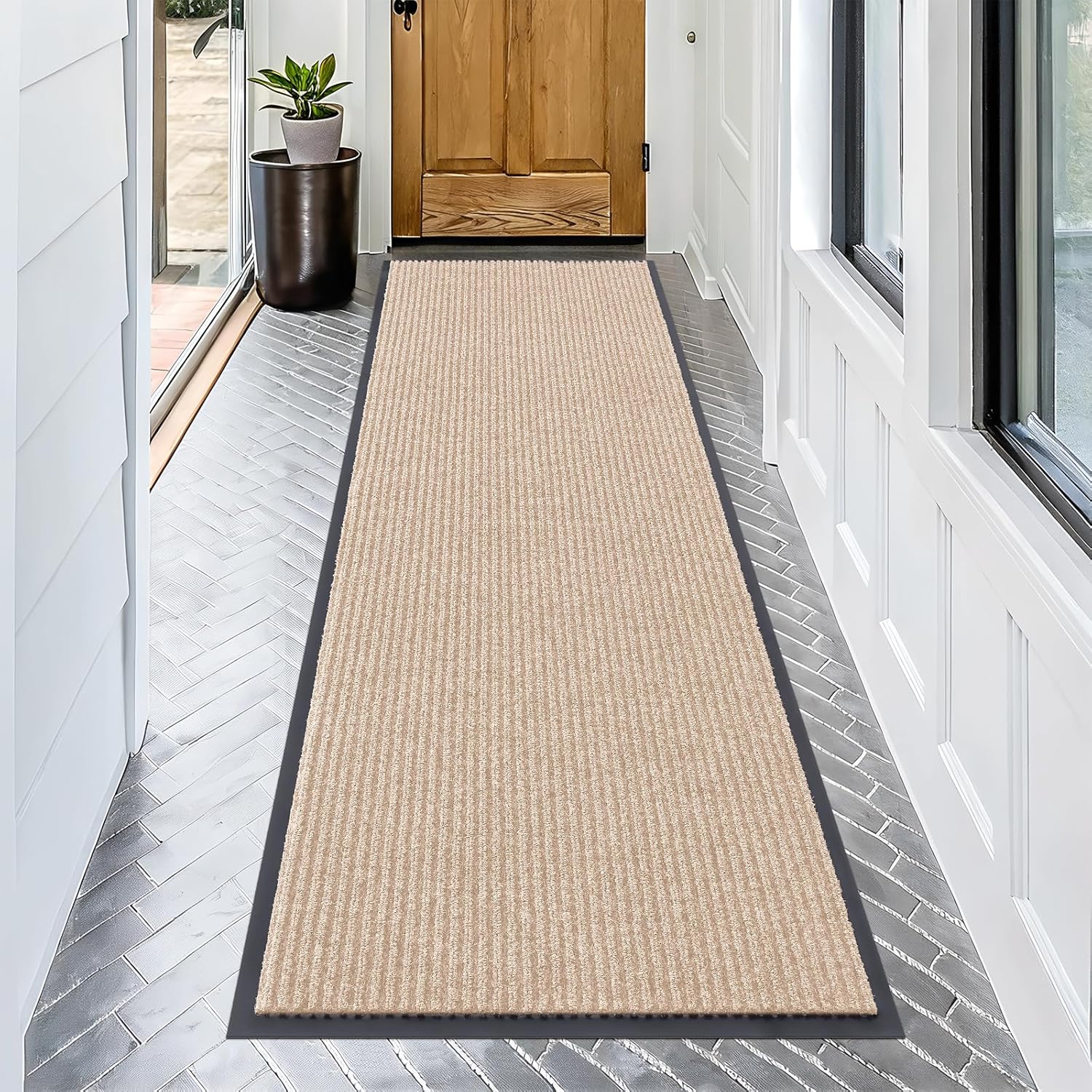 OLANLY Front Door Mat Indoor Outdoor Entrance, Waterproof Heavy Duty Doormat, Fade Resistant, Low