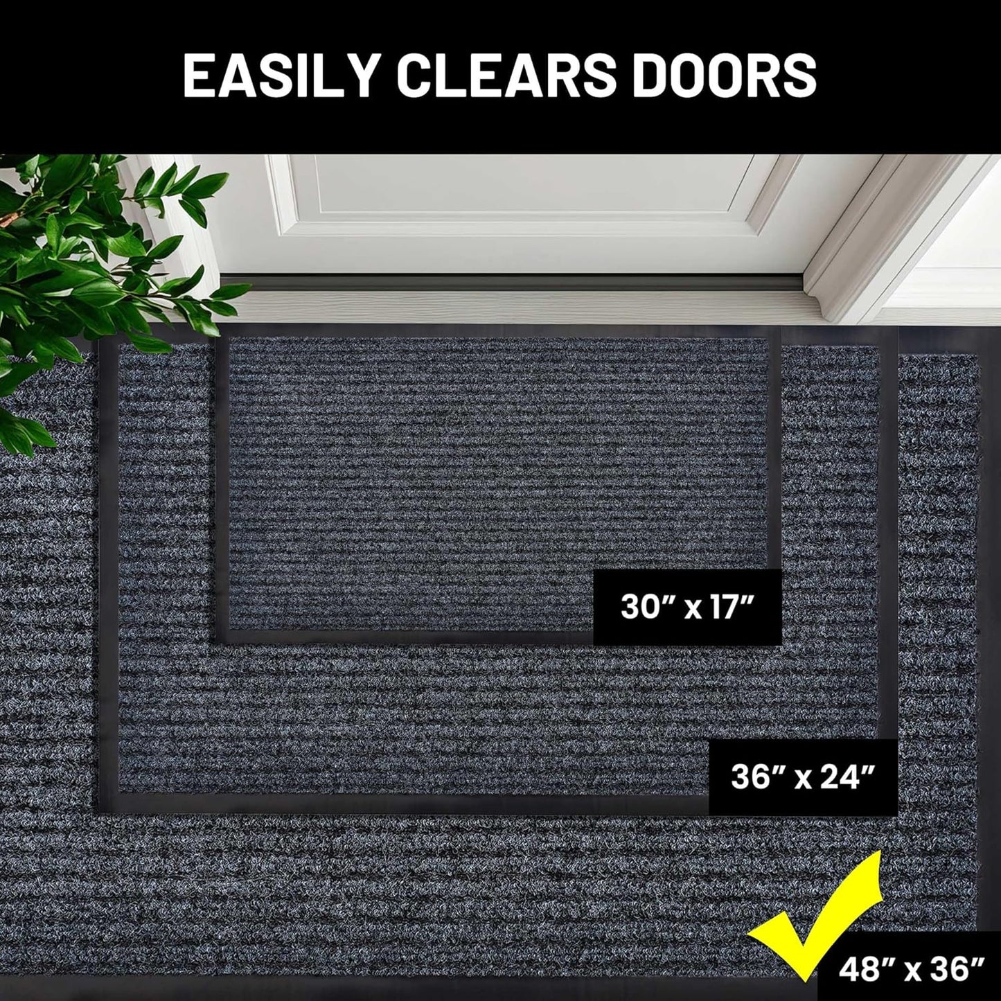 Sierra Concepts Front Door Mat X-Large Welcome Floor Mats - Entryway Indoor Outdoor Entrance