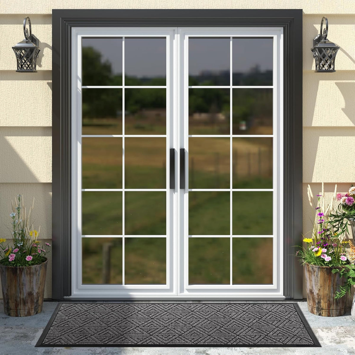 Yimobra Large Door Mat 47x24, All-Weather Waterproof Non-Slip Welcome Matt Outdoor, Heavy Duty Non