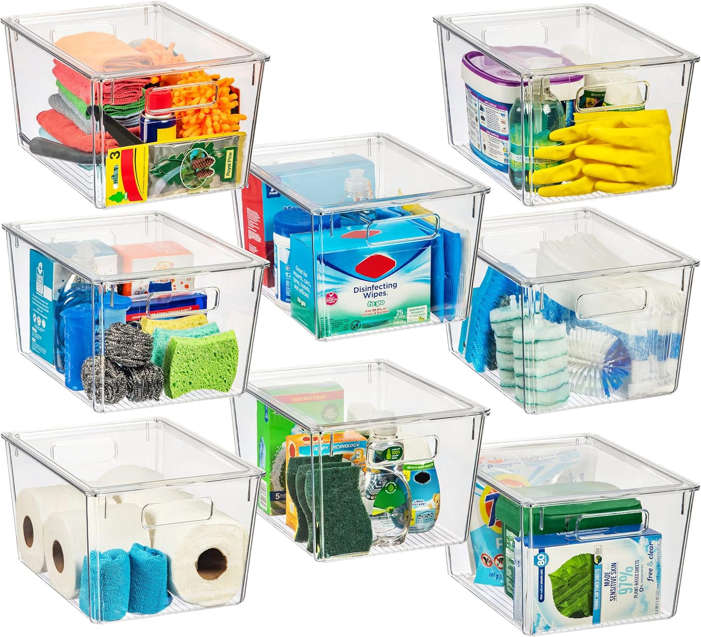 ClearSpace Plastic Storage Bins with Lids X-Large – Perfect Kitchen Organization, Desk Organizer or