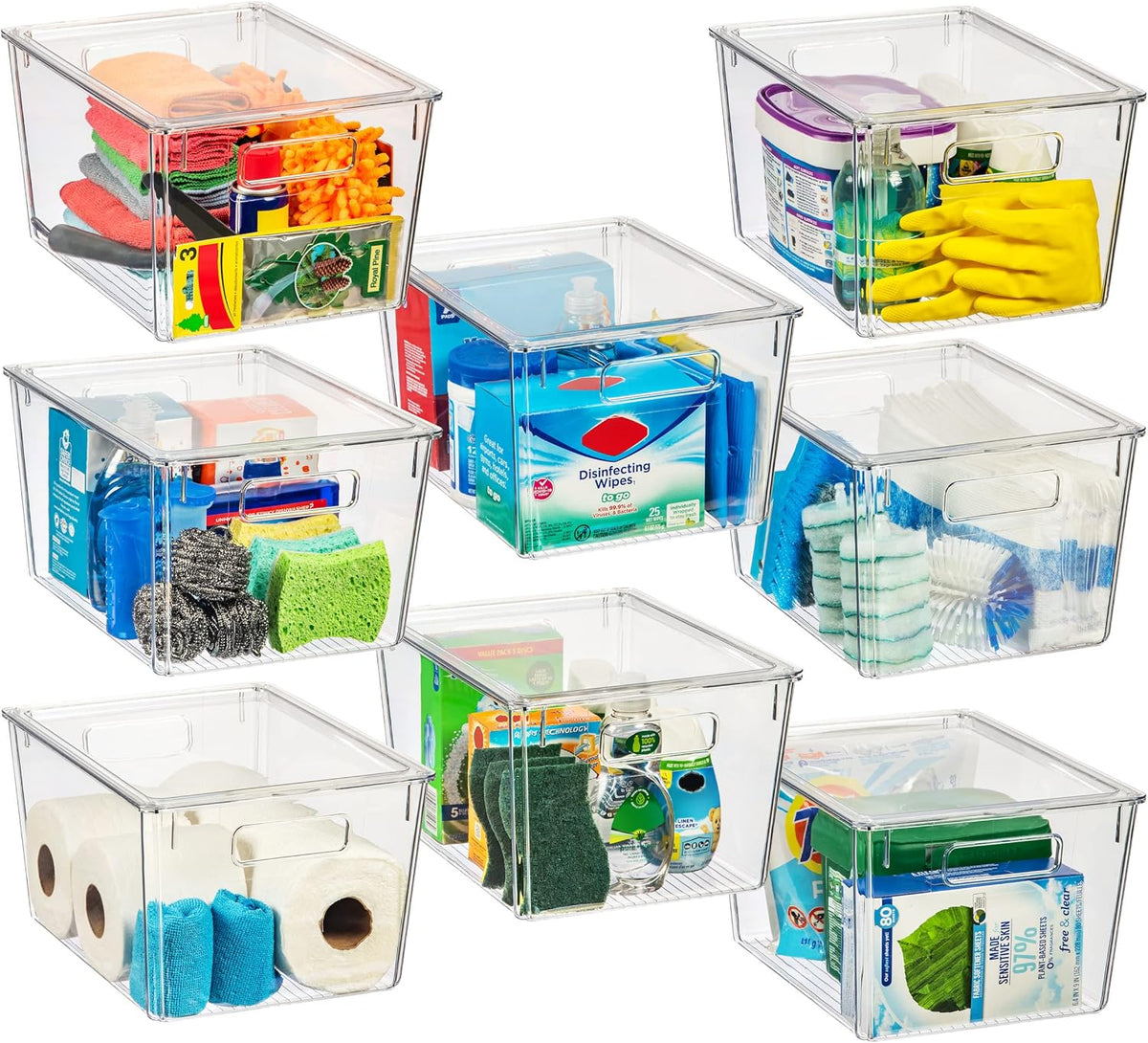 ClearSpace Plastic Storage Bins with Lids X-Large – Perfect Kitchen Organization, Desk Organizer or