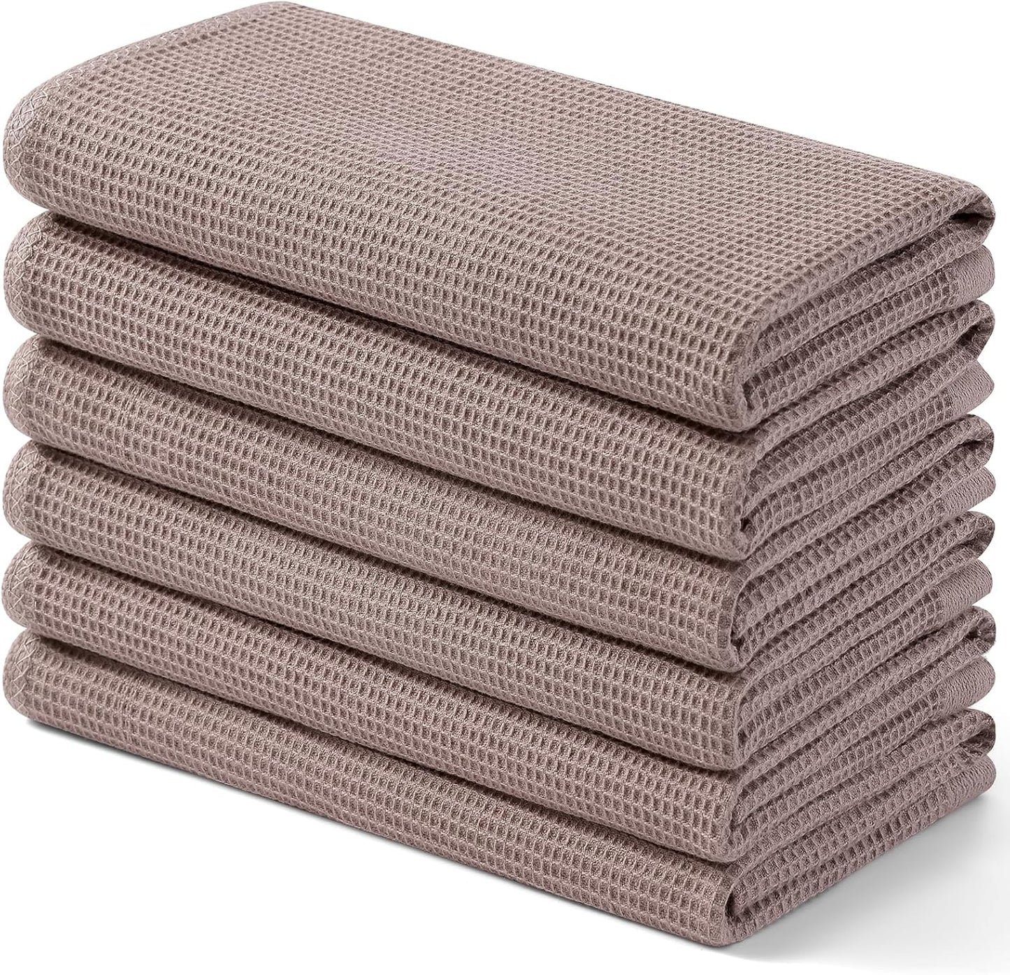 Homaxy 100% Cotton Waffle Weave Kitchen Towels - 6 Pack Soft and Absorbent Dish Towels - 16 x 26