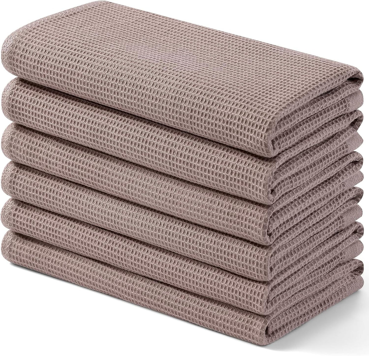 Homaxy 100% Cotton Waffle Weave Kitchen Towels - 6 Pack Soft and Absorbent Dish Towels - 16 x 26