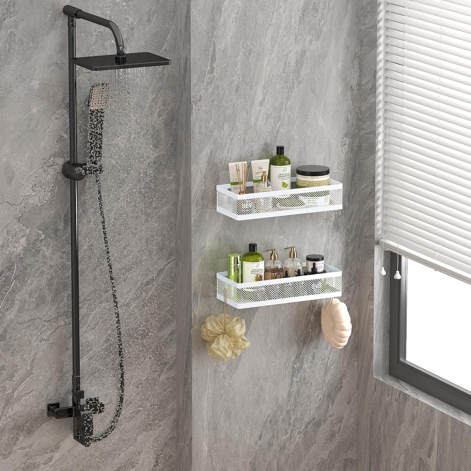 PUSDON Hanging Storage Baskets Organizer Wall Mount, Metal Wire Storage Bin Rack for Kitchen