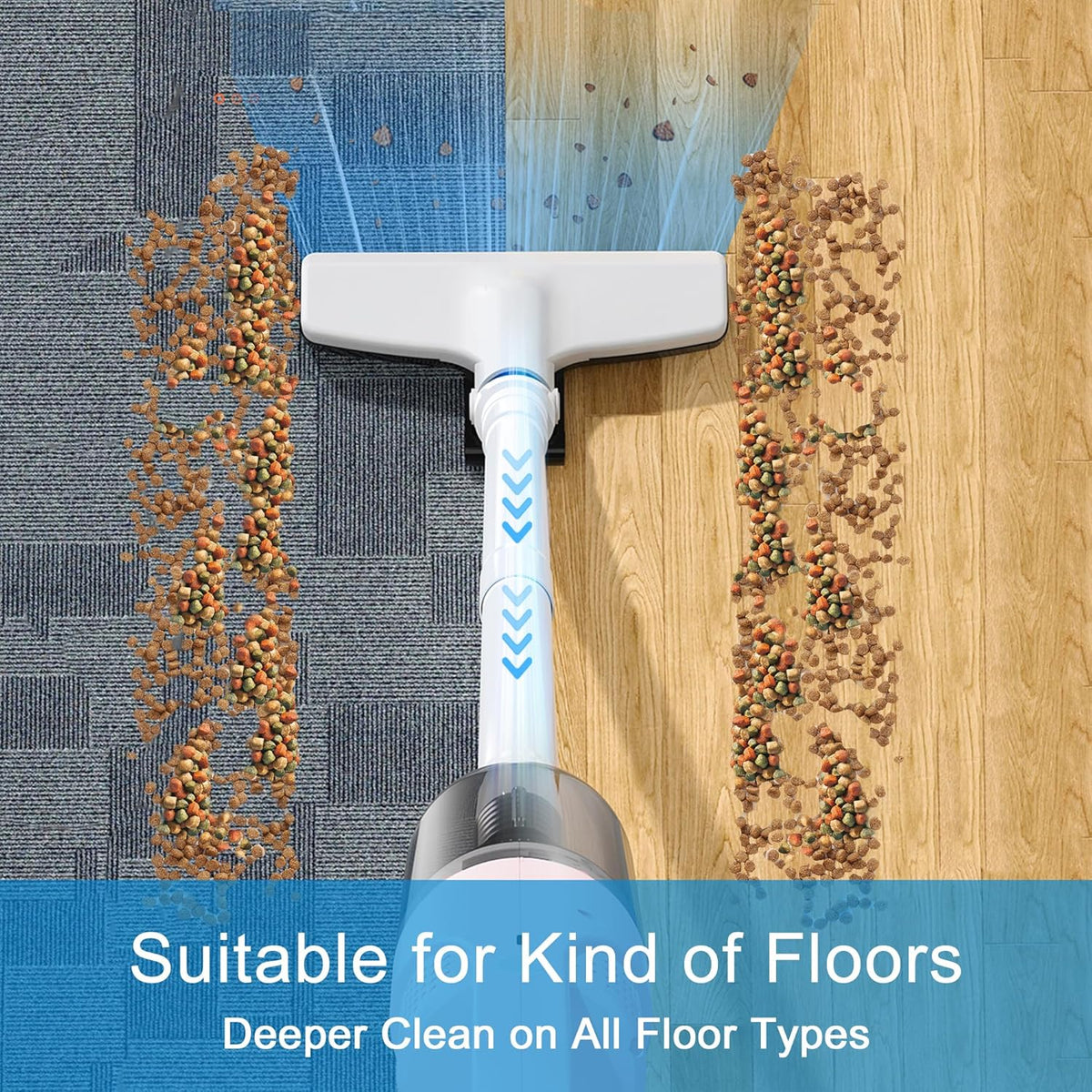 6-in-1 Lightweight Stick Vacuum Cleaner with 100W Powerful Motor, Mini Portable Household Handheld