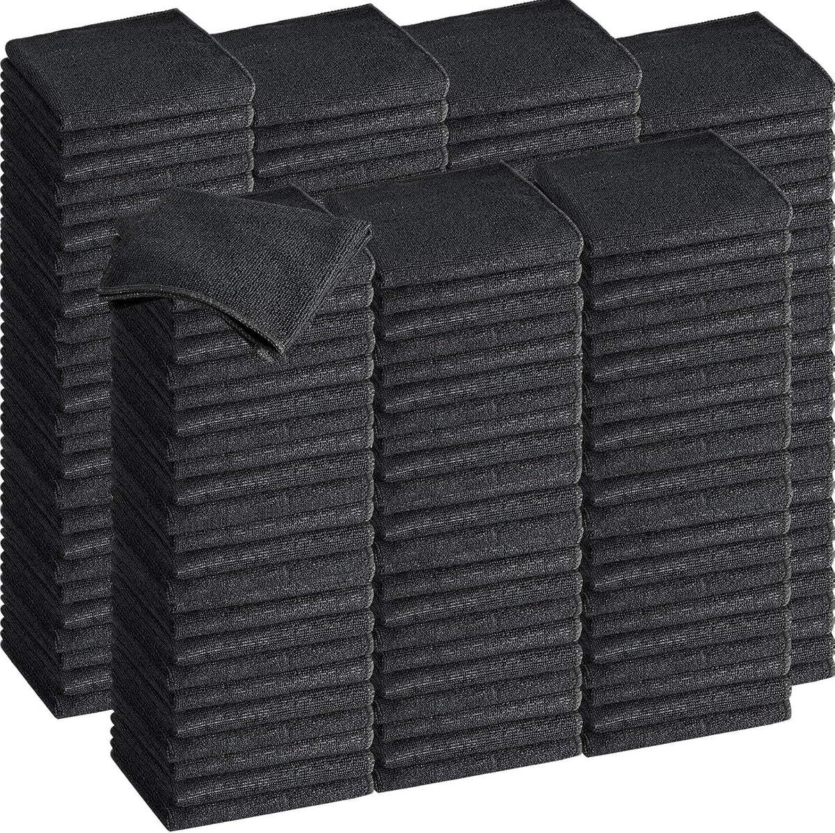 Tenare 100 Pack 12'' x 12'' Microfiber Cleaning Cloths Reusable Cleaning Rags Bulk Microfiber