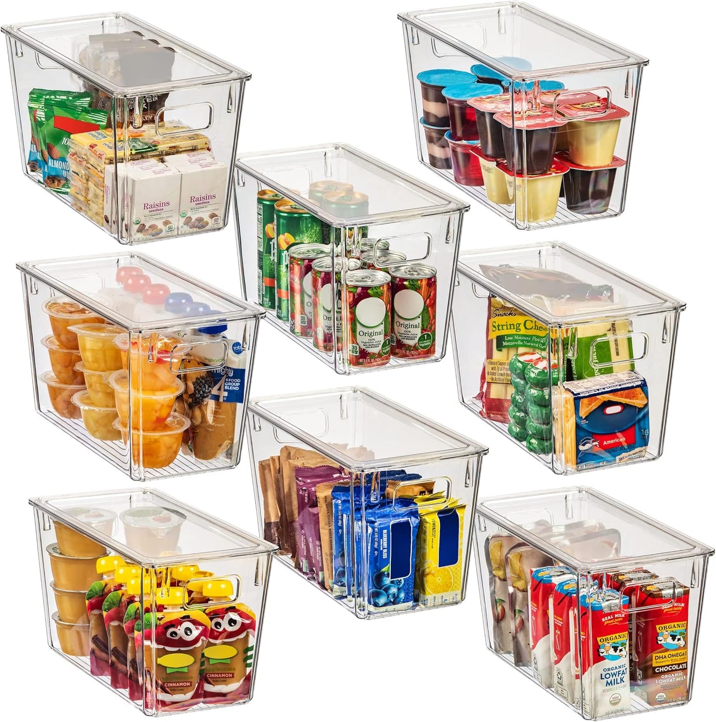 ClearSpace Modern Plastic Storage Bins with Lids Perfect Kitchen Organization or Pantry Fridge