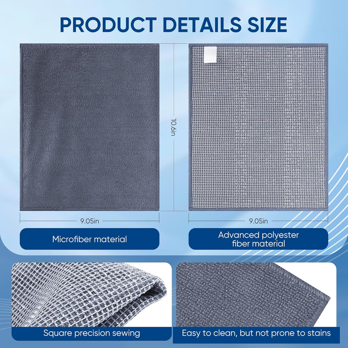 Forggon10 Pcs New Upgrade 2-Layer Non Scratch Wire Dishcloth,Wire Dishwashing Rag, Non-Scratch Wire