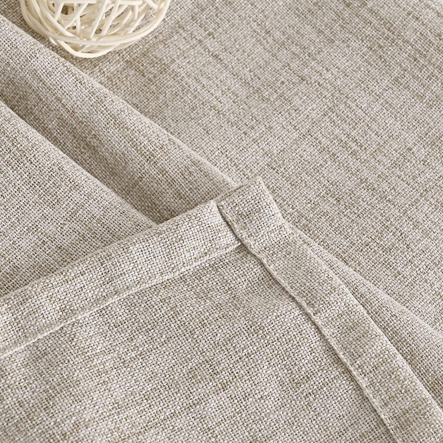 YoungsTex 60 Inch Wide Natural Linen Curtains 84 Inch Length for Living Room Back Tab Rod Pocket