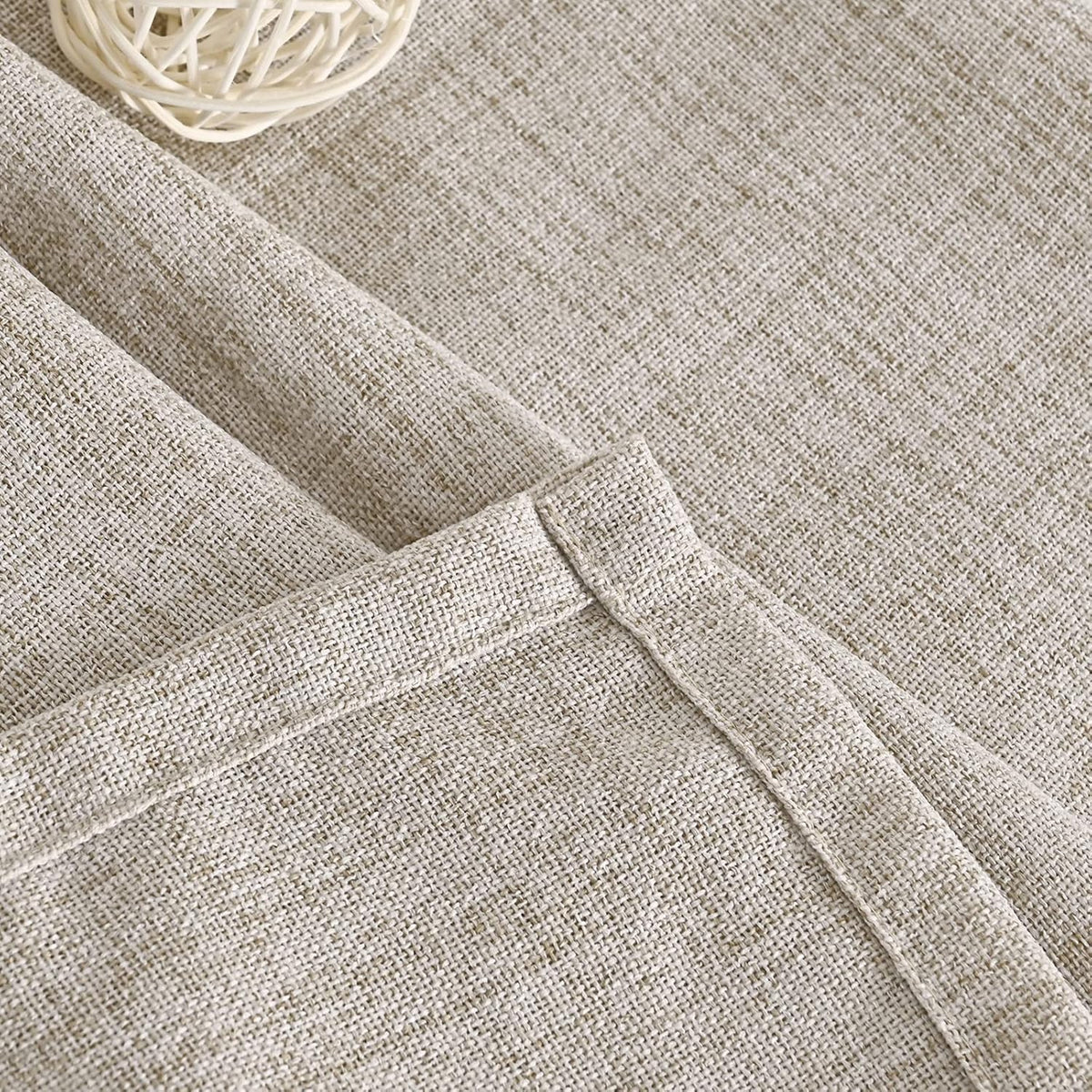 YoungsTex Natural Linen Curtains 60 Inch Wide Back Tab Textured Window Drapes 63 Inch Window Length