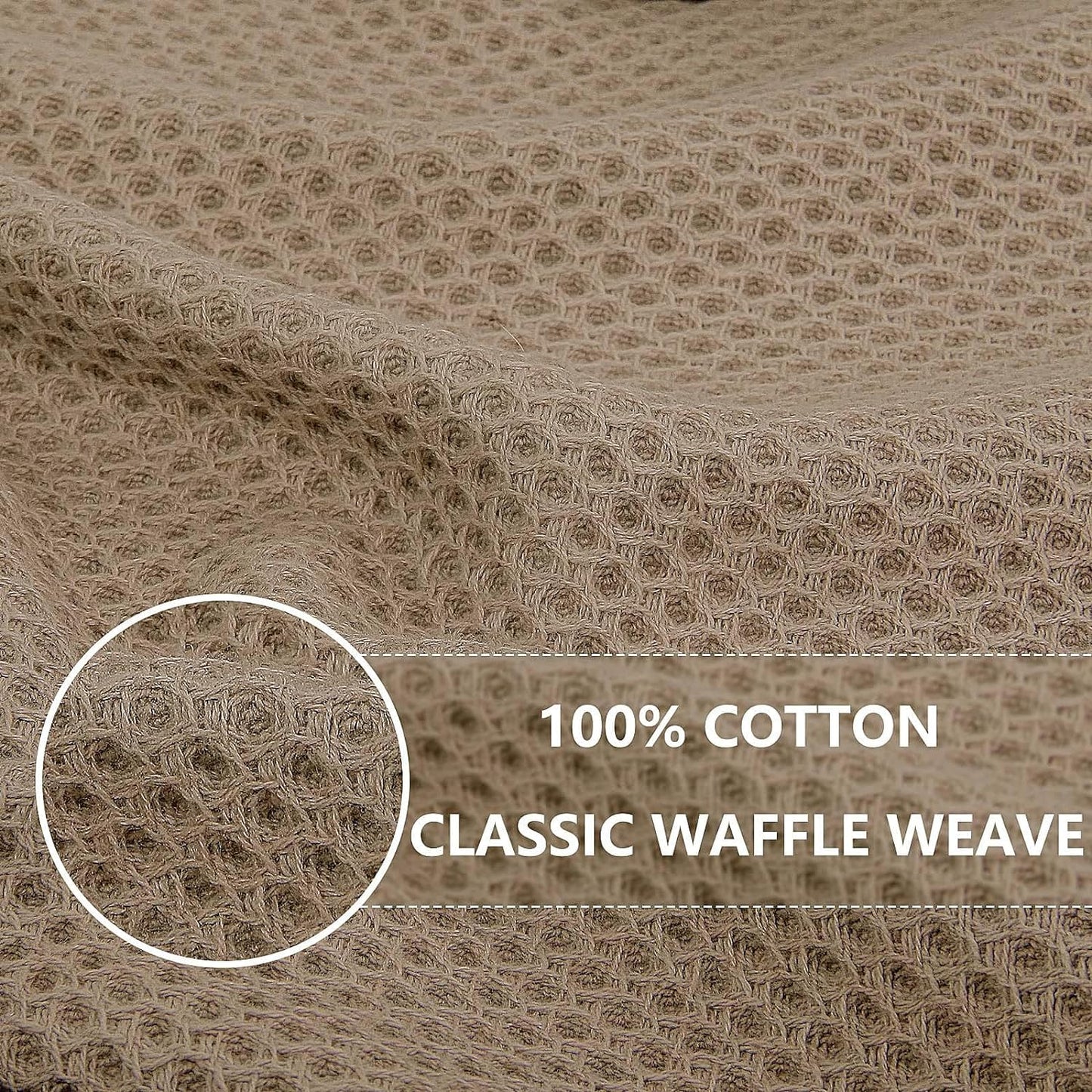 Homaxy 100% Cotton Waffle Weave Kitchen Dish Cloths, Ultra Soft Absorbent Quick Drying Dish Towels