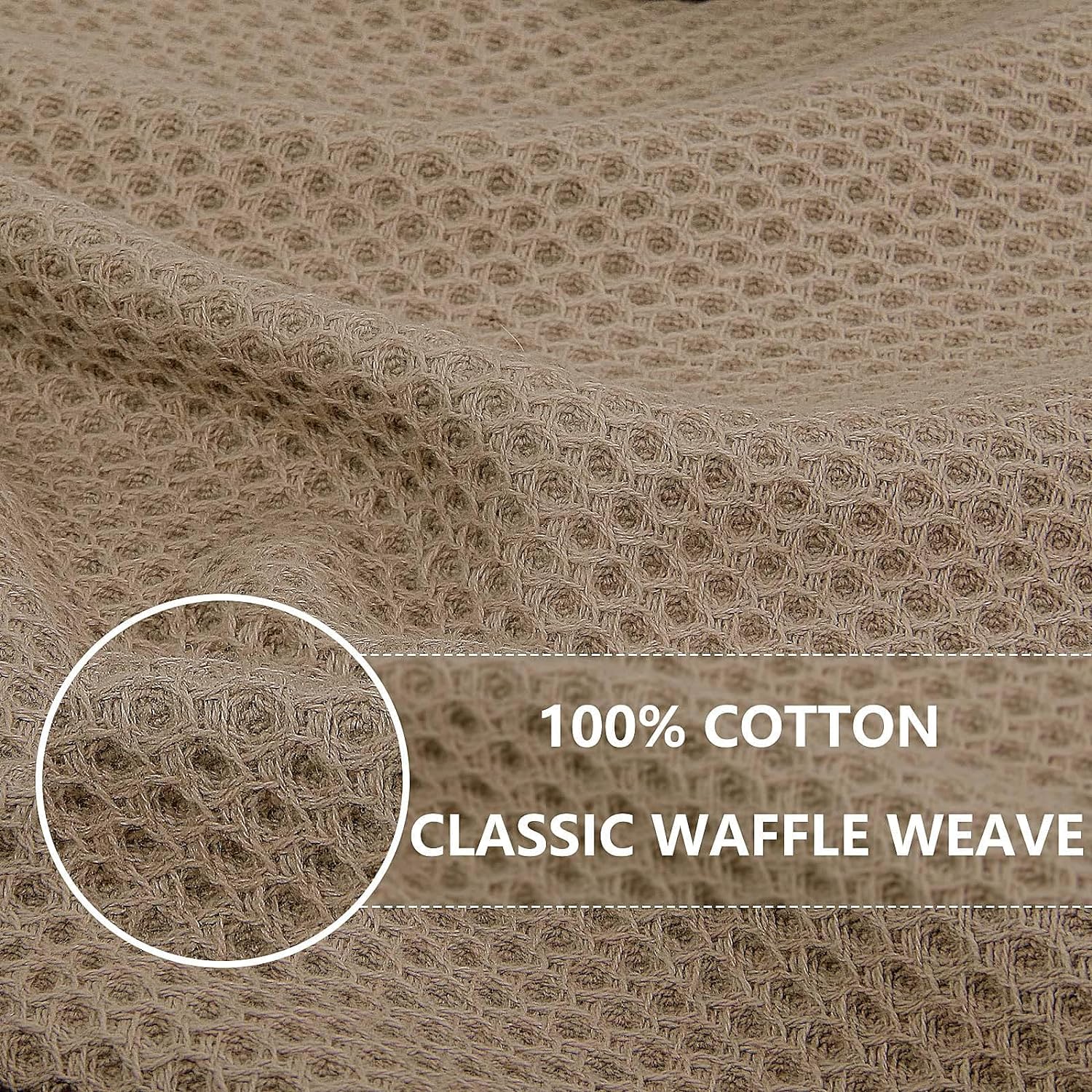 Homaxy 100% Cotton Waffle Weave Kitchen Dish Towels, Ultra Soft Absorbent Quick Drying Cleaning