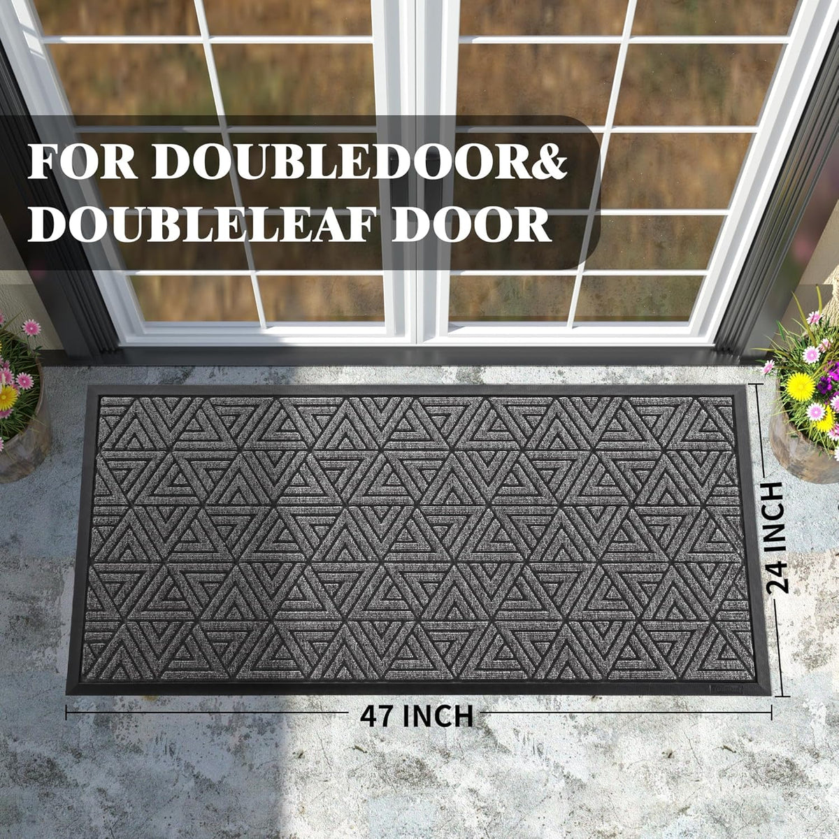 Yimobra Large Door Mat 47x24, All-Weather Waterproof Non-Slip Welcome Matt Outdoor, Heavy Duty Non