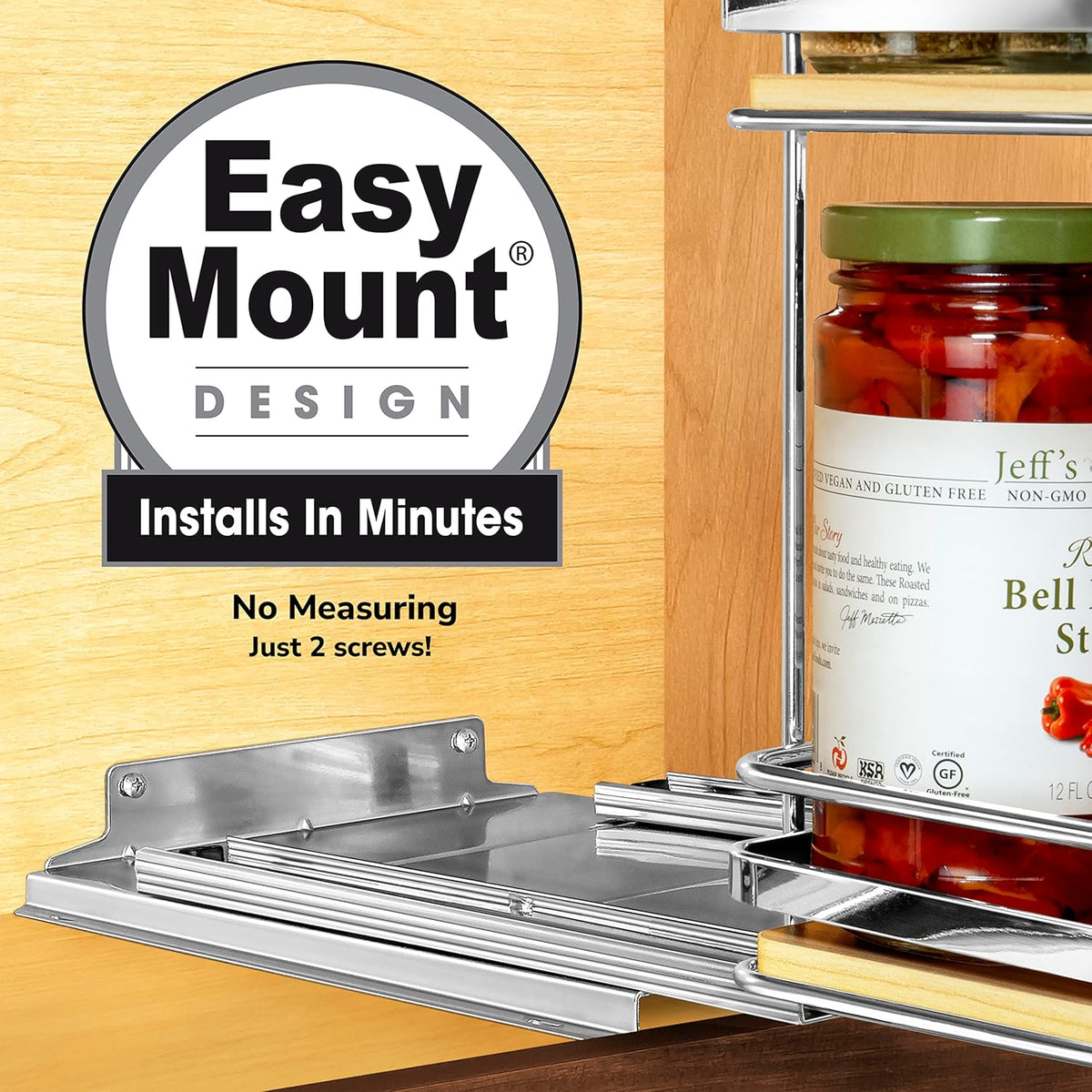 LYNK PROFESSIONAL® Élite™ Pull Out Spice Rack Organizer for Inside Kitchen Cabinets - 10-1/4 inch