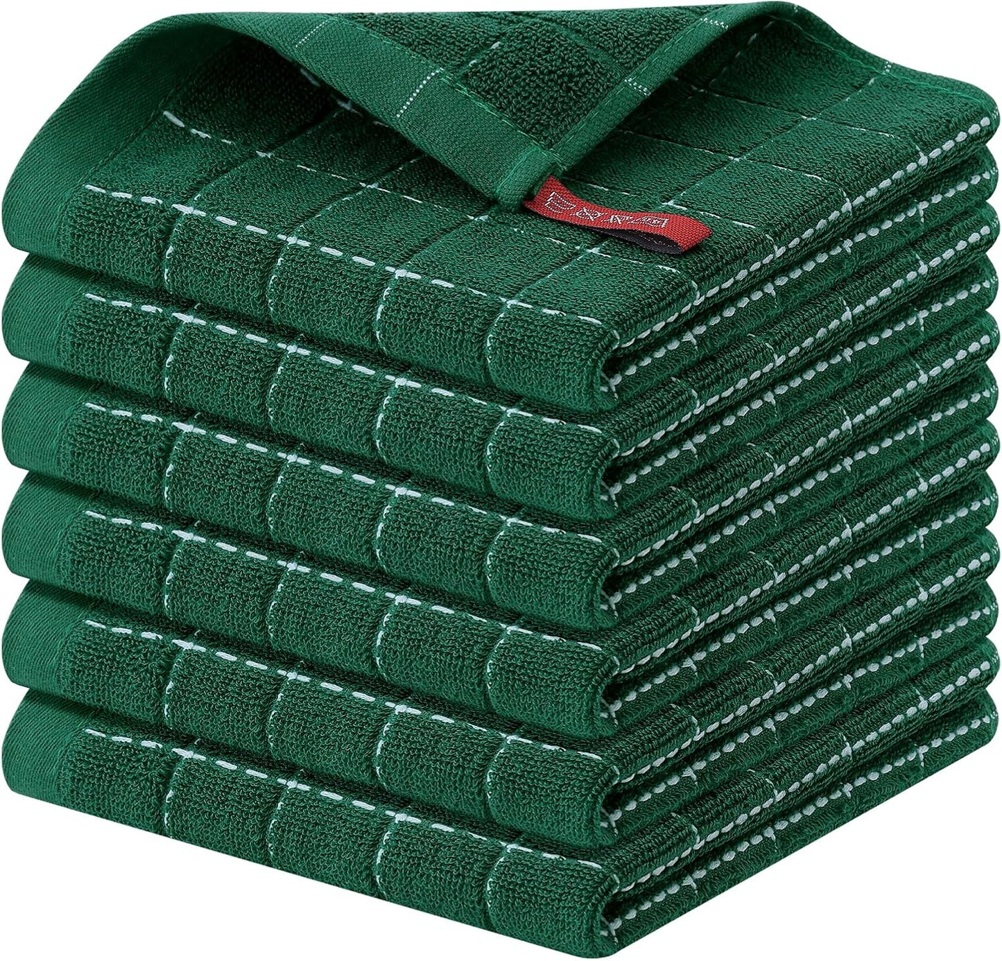 Homaxy 100% Cotton Terry Kitchen Dish Cloths, Ultra Soft and Absorbent Dish Towels for Kitchen