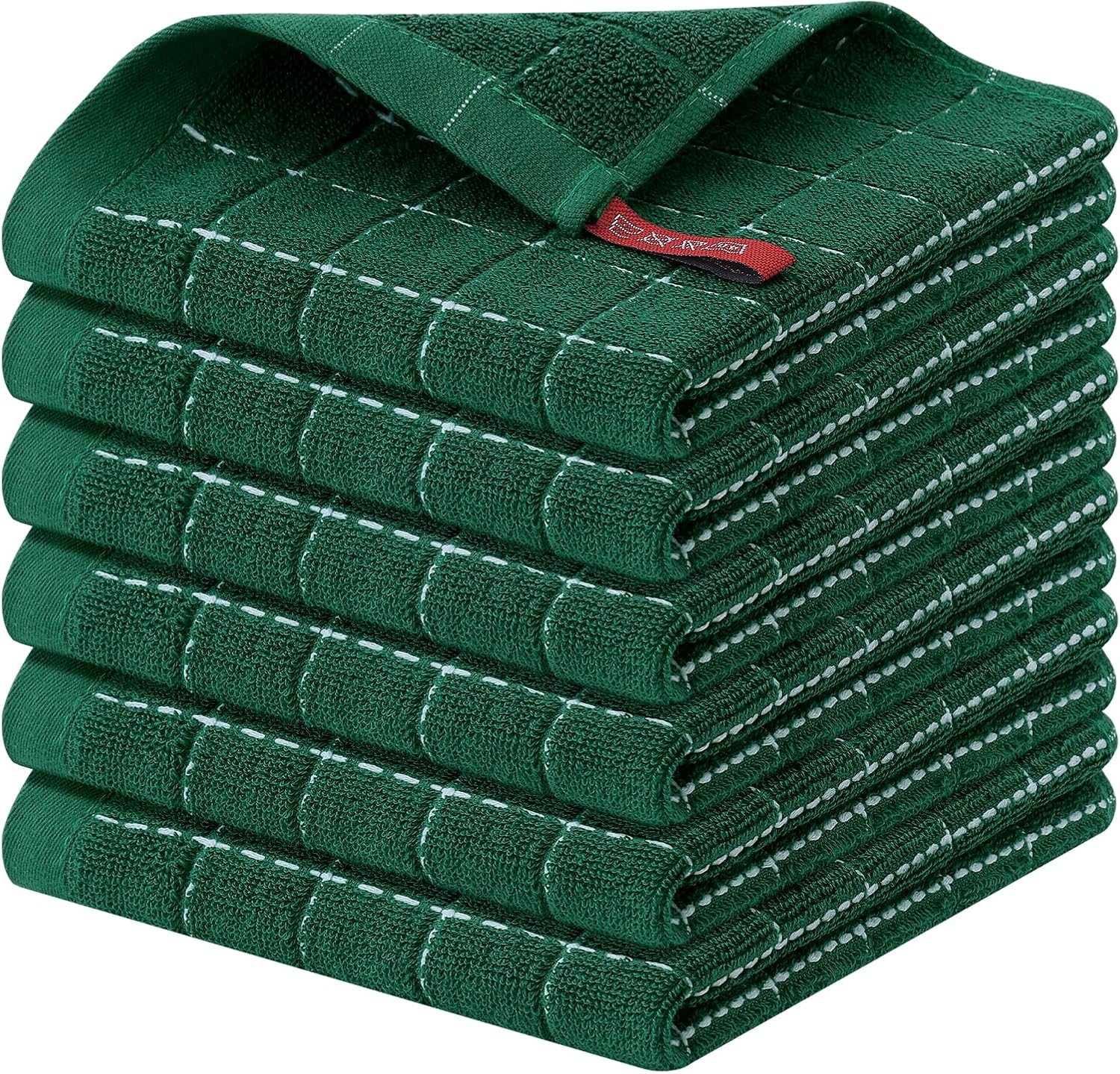 Homaxy 100% Cotton Terry Kitchen Dish Cloths, Ultra Soft and Absorbent Dish Towels for Kitchen