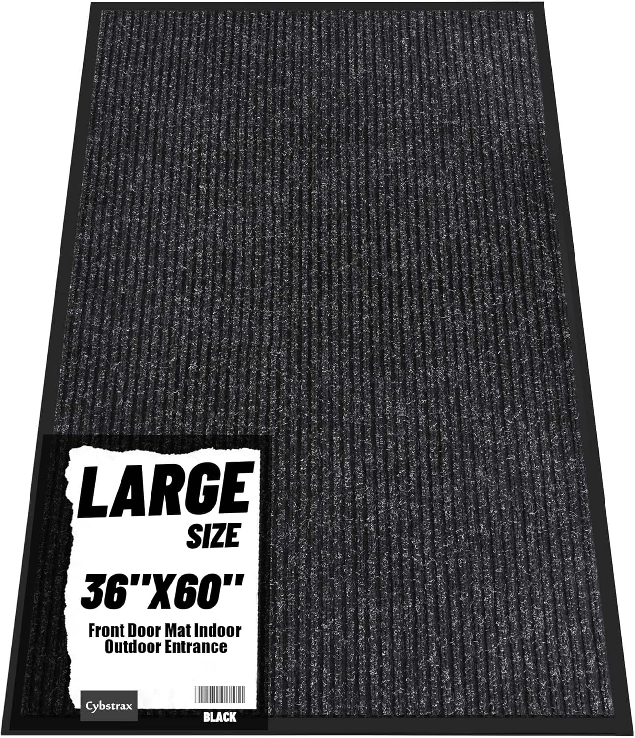 Front Door Mat Indoor Outdoor Entrance, 36" x 60" Dirt Resistant and Absorbent Door Mat, TPR