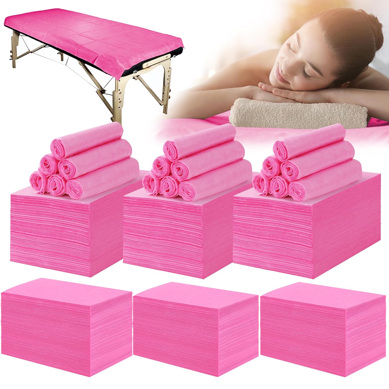 600 Pcs Disposable Bed Sheets 31" x 71" Massage Table Sheets Non Woven Fabric SPA Bed Cover