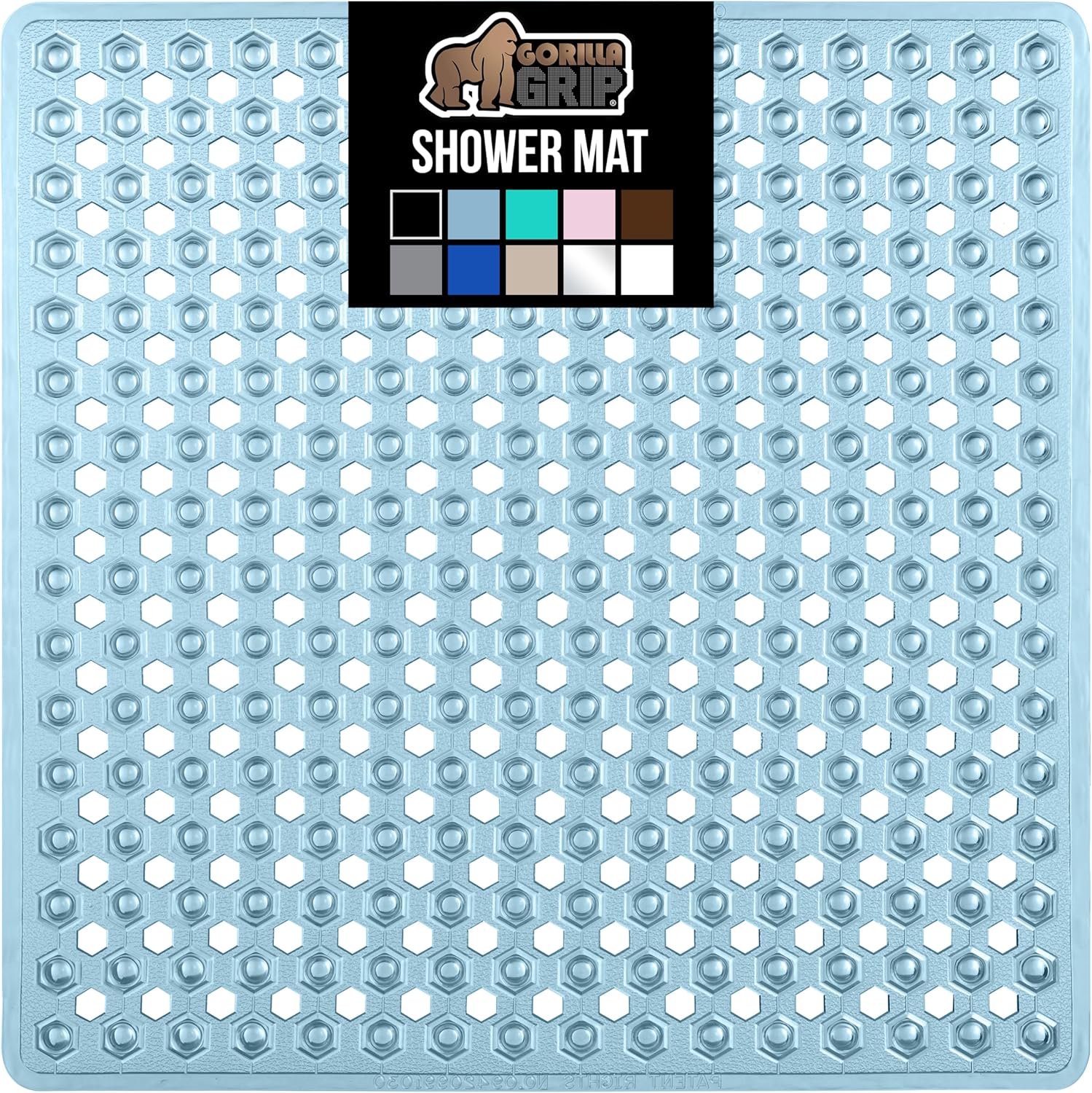 GORILLA GRIP Patented Square Shower Stall Mat, Small Bathtub Floor Mats for Stand Up Showers with