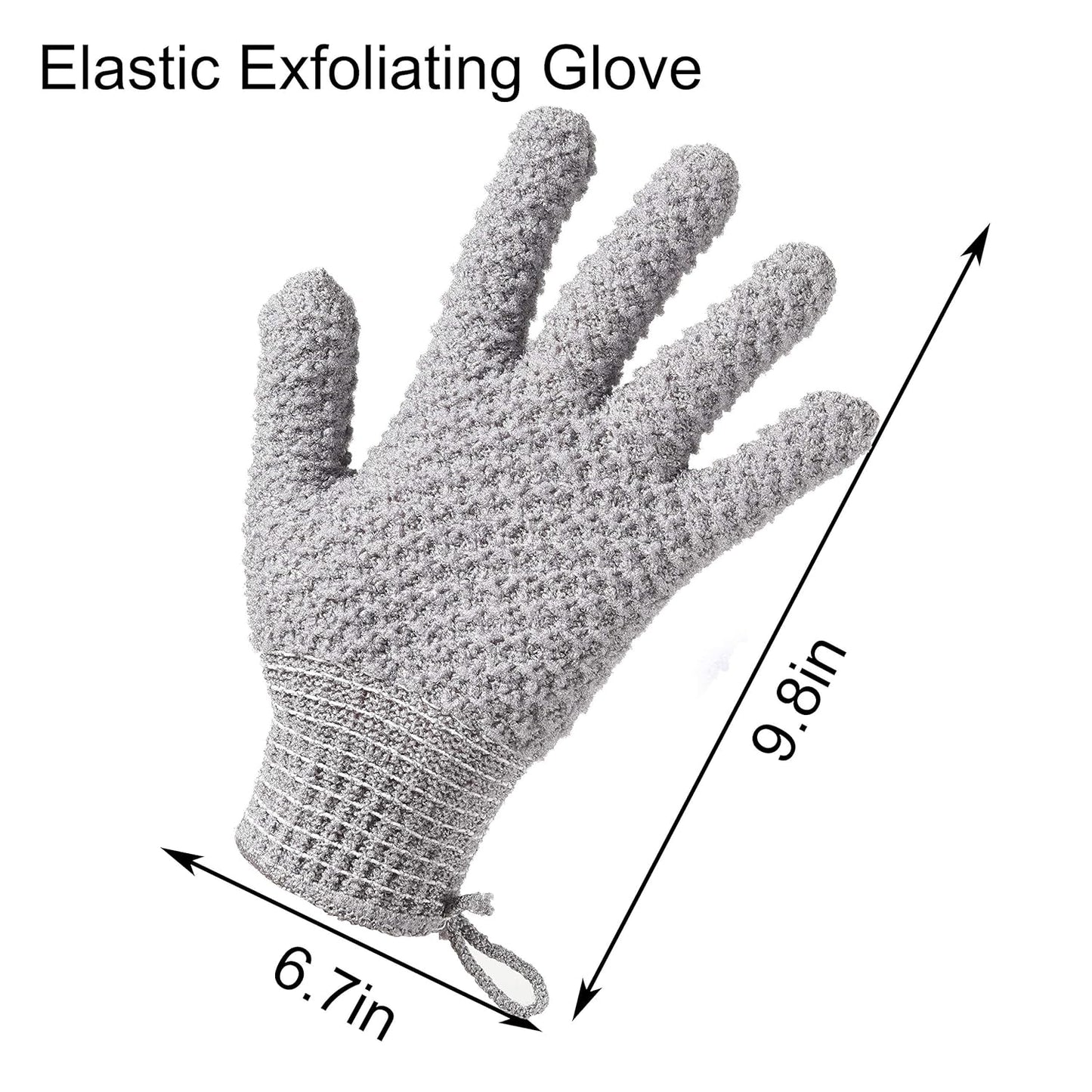 Bath Exfoliating Gloves - 4 Pcs Lengthened and Large Scrubbing Gloves for Shower, Spa, Massage