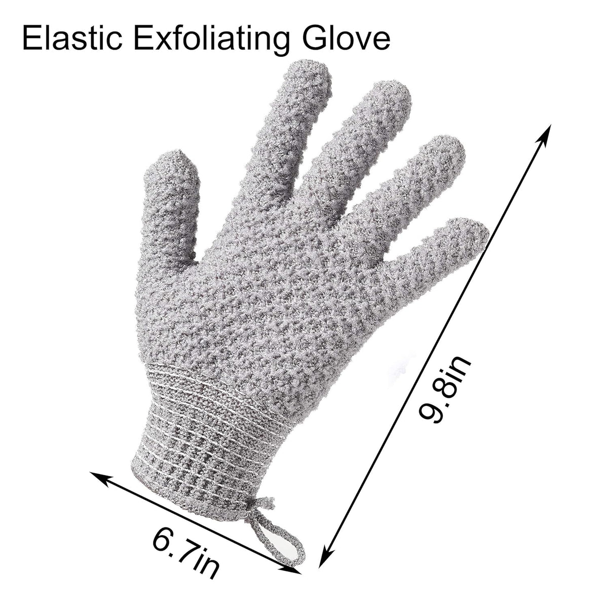 Bath Exfoliating Gloves - 4 Pcs Lengthened and Large Scrubbing Gloves for Shower, Spa, Massage