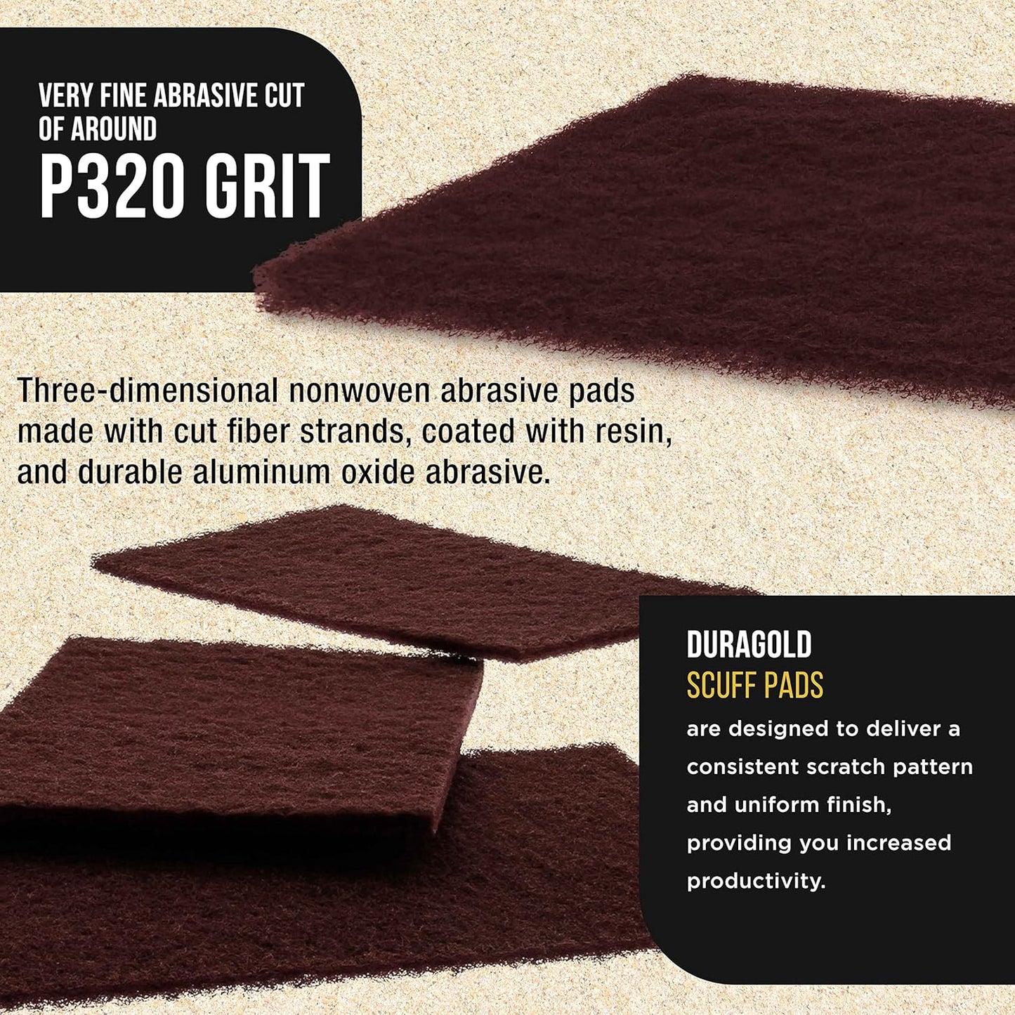 Dura-Gold Premium 6" x 9" Maroon General Purpose Scuff Pads, Box of 10 - Scuffing, Scouring