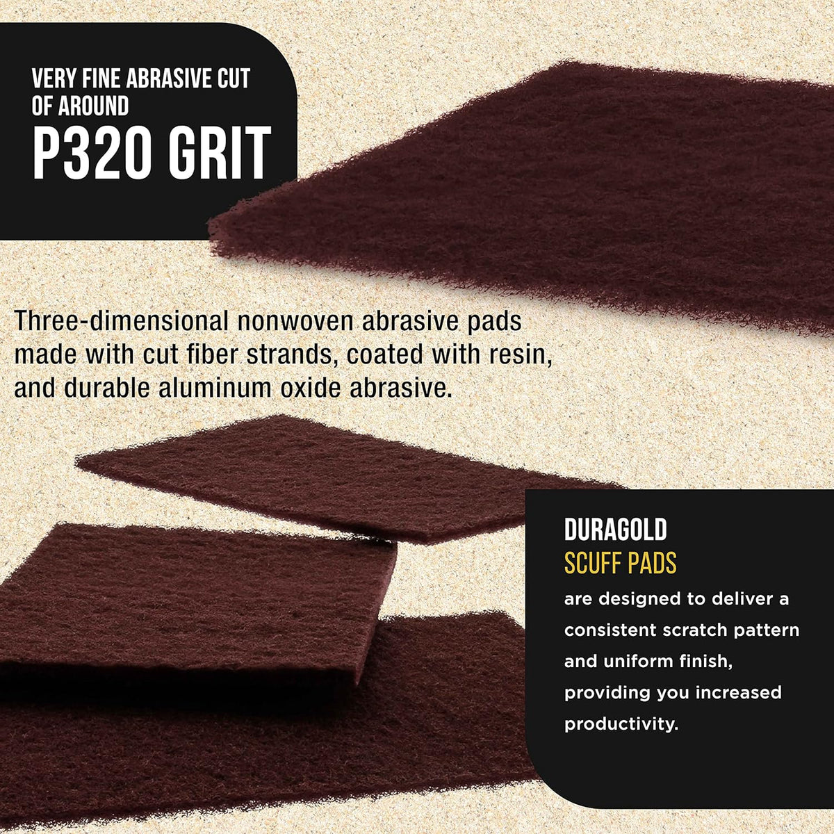 Dura-Gold Premium 6" x 9" Maroon General Purpose Scuff Pads, Box of 10 - Scuffing, Scouring