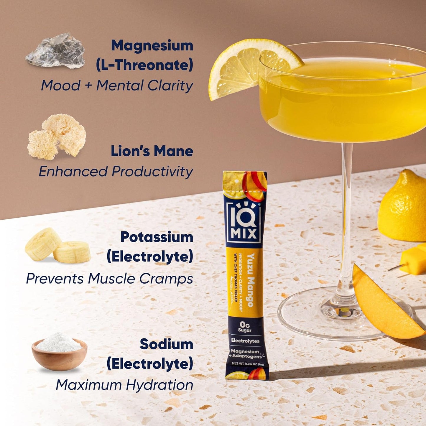 IQMIX x Chef Thomas Keller - Hydration Electrolyte Powder – 4-in-1 Formula for Hydration, Mental