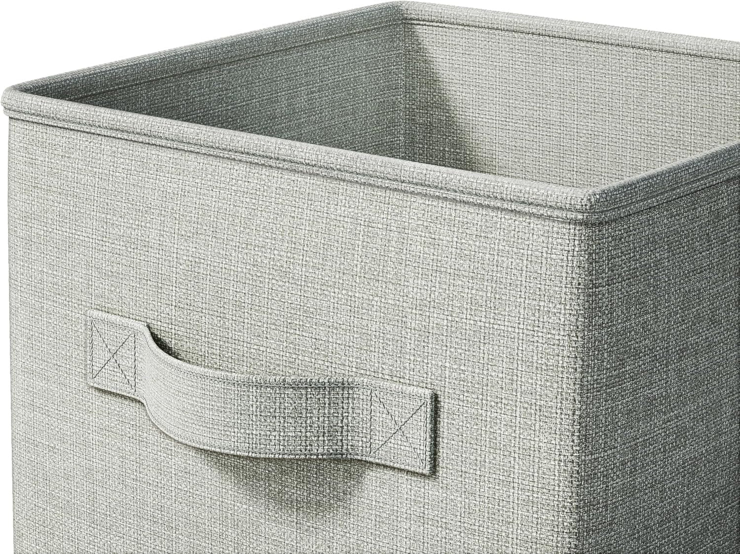 4 Pack Foldable Fabric Closet Storage Bins, 11Inch Organizer Cubes with Handles, Linen Storage