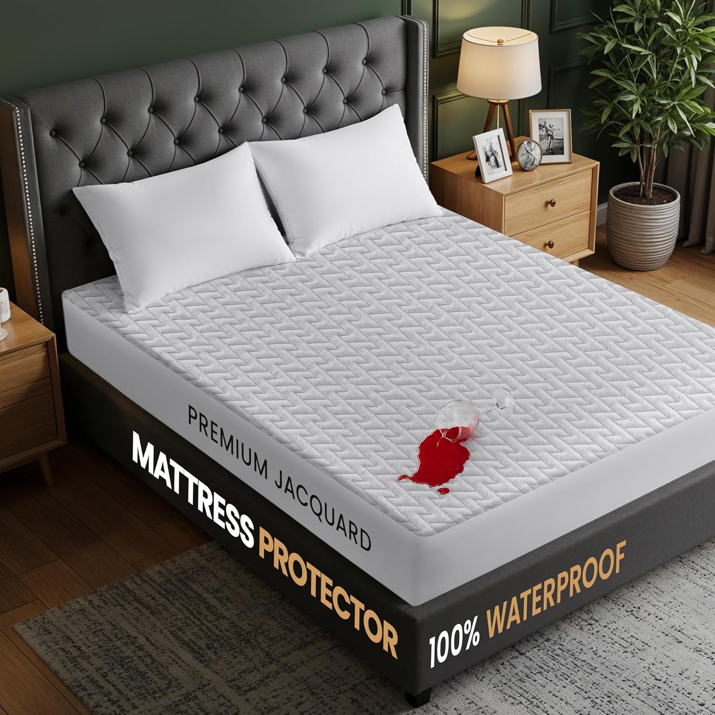 Utopia Bedding Waterproof Mattress Protector Twin Size, Premium 3D Air Soft Fabric Mattress Cover