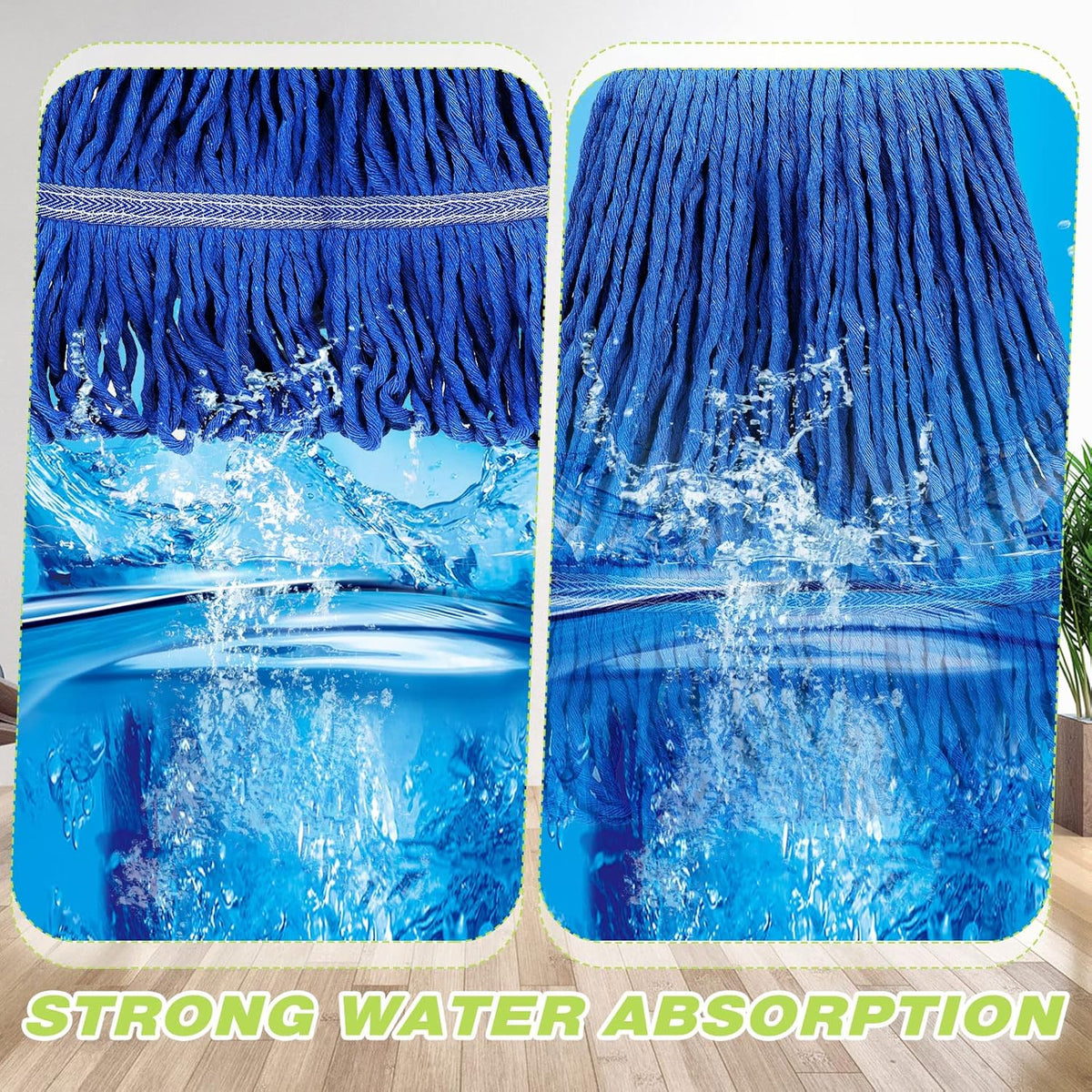 Roshtia 30 Pieces Commercial Mop Head Replacement Floor Cleaning Wet Mop Heads Heavy Duty Large