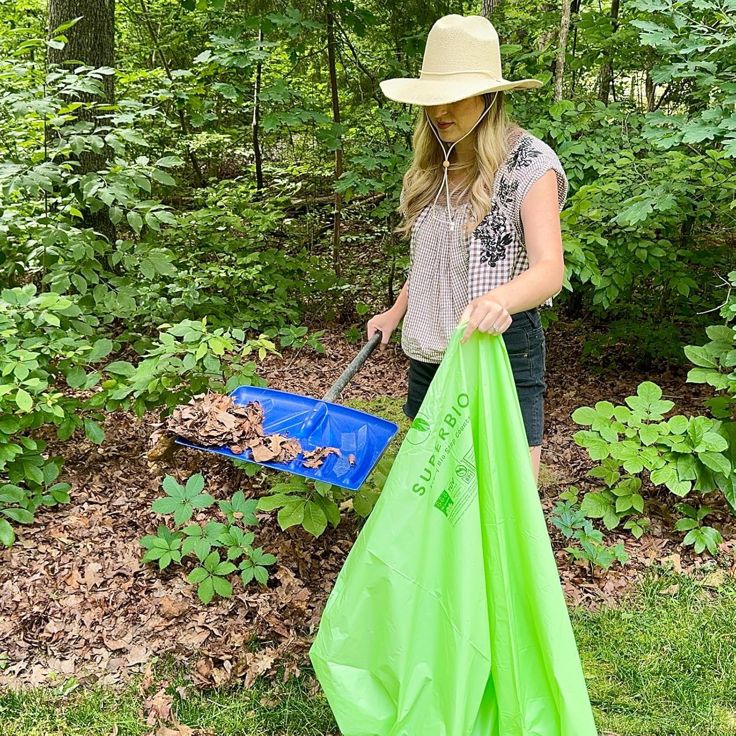 SUPERBIO 55 Gallon Compostable Yard Waste Bags, Lawn & Leaf Bags, Heavy Duty Extra Thick 1.57 Mil