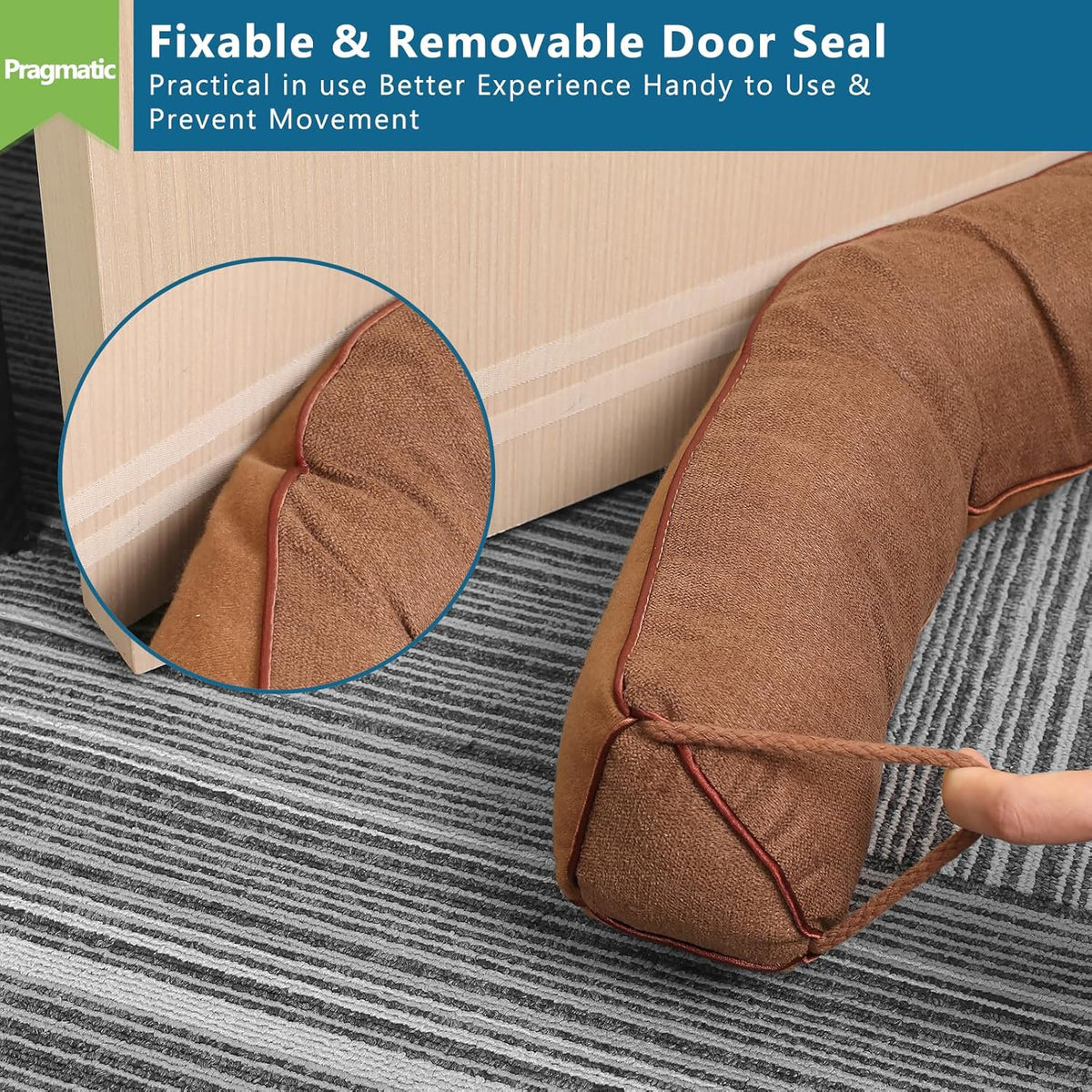 Triangle Under Door Draft Stopper 32 inch Weighted Draft Blocker Bottom Seal Noise Air Guard for