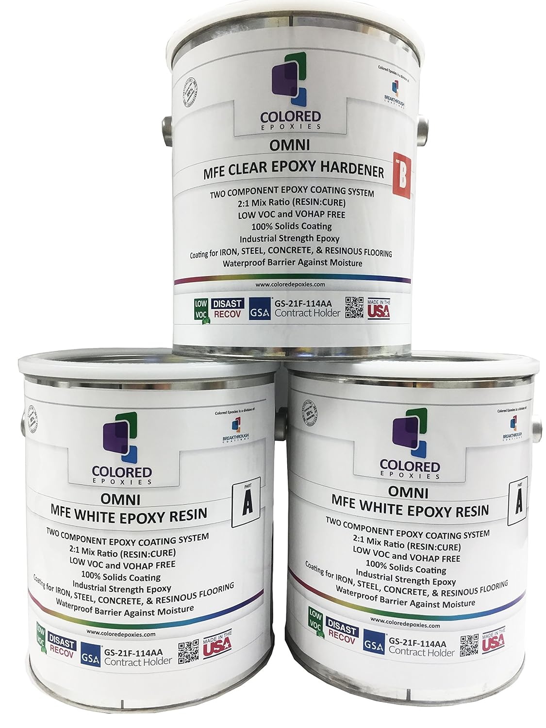 Coloredepoxies 10025 White Epoxy Resin Coating Made with Beautiful and Vibrant Pigments, 100%