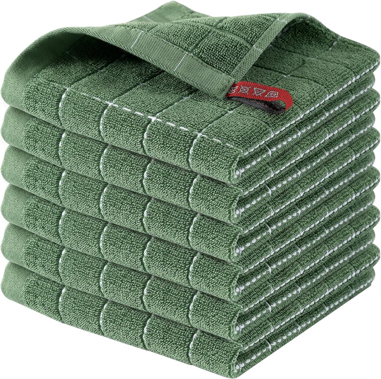 Homaxy 100% Cotton Terry Kitchen Dish Cloths, Ultra Soft and Absorbent Dish Towels for Kitchen