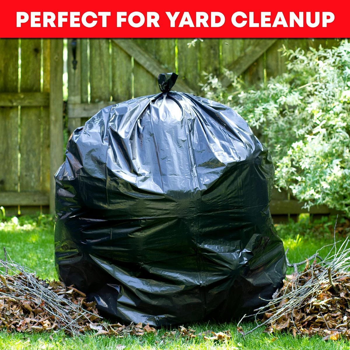 Veska 65 Gallon Trash Bags for Toter, (Value-Pack 50 Count w/Ties) Extra Large 64 Gallon Heavy