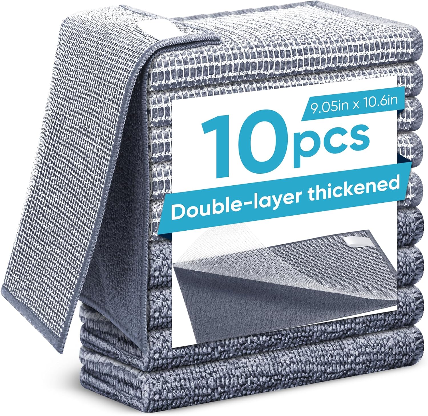 Forggon10 Pcs New Upgrade 2-Layer Non Scratch Wire Dishcloth,Wire Dishwashing Rag, Non-Scratch Wire