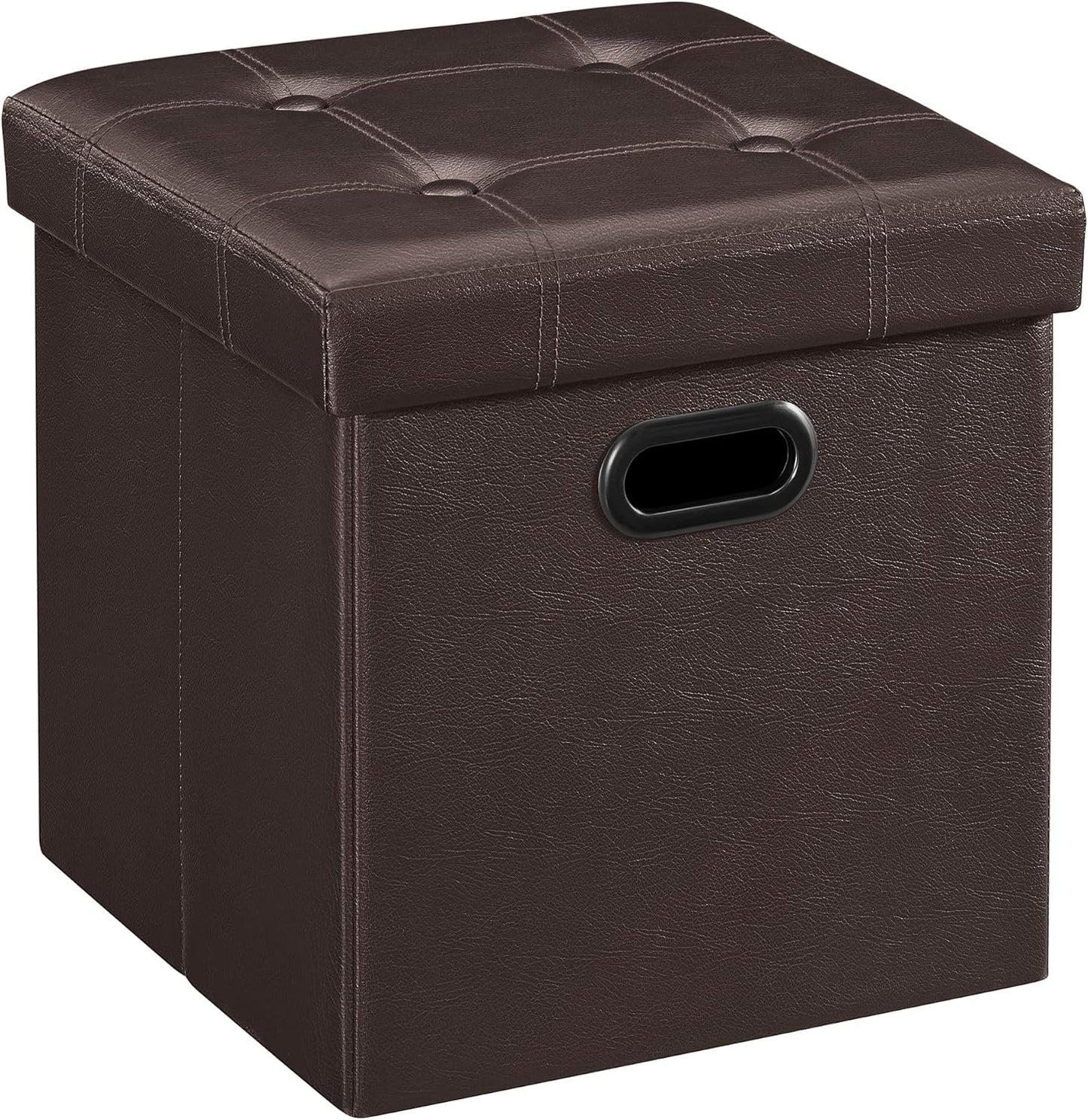 SONGMICS MAZIE Collection - 15 Inches Ottoman with Storage, Footstool, Storage Ottoman with Metal