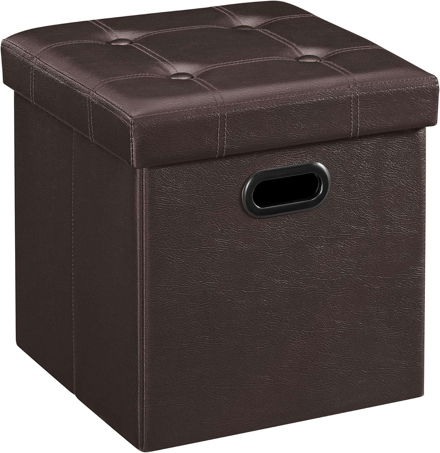 SONGMICS MAZIE Collection - 15 Inches Ottoman with Storage, Footstool, Storage Ottoman with Metal