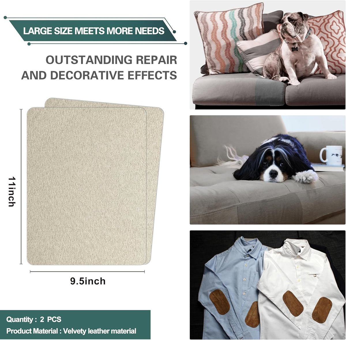 Azobur Couch Patch Repair Fabric,Microfiber Fabric, Self-Adhesive, for Sofa Repair and Upholstery