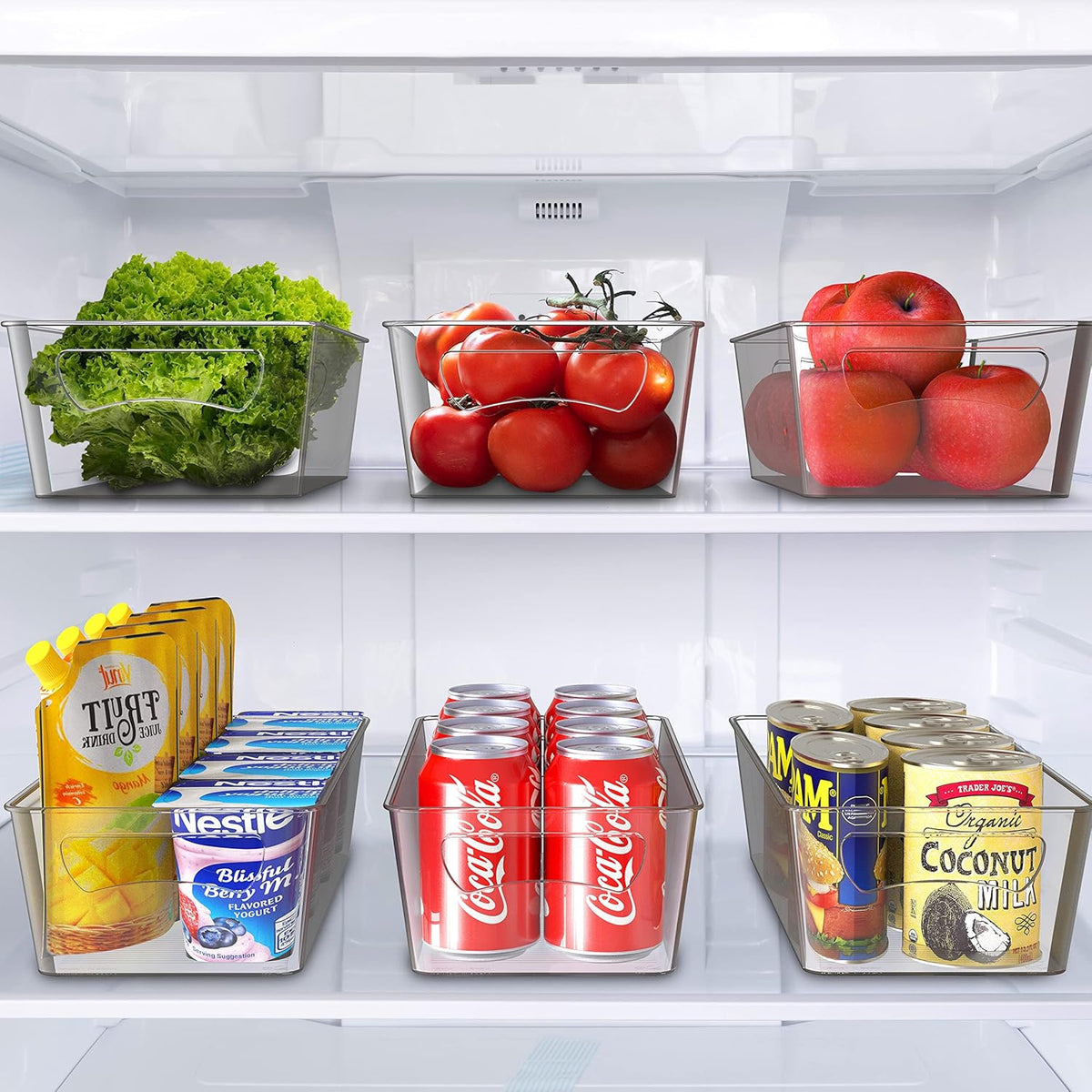 Simple Houseware Fridge Organizer Storage Bins, 12 x 6 x 3.4 inches, 8 Packs